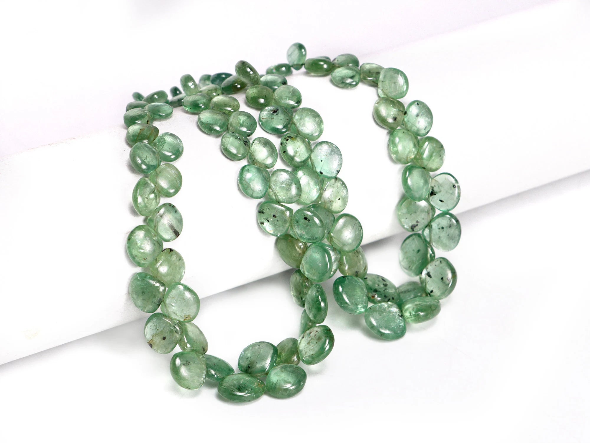 Natural Green Kyanite Smooth Heart Beads, 6x6.5 To 11x11.5 mm, SKU2155