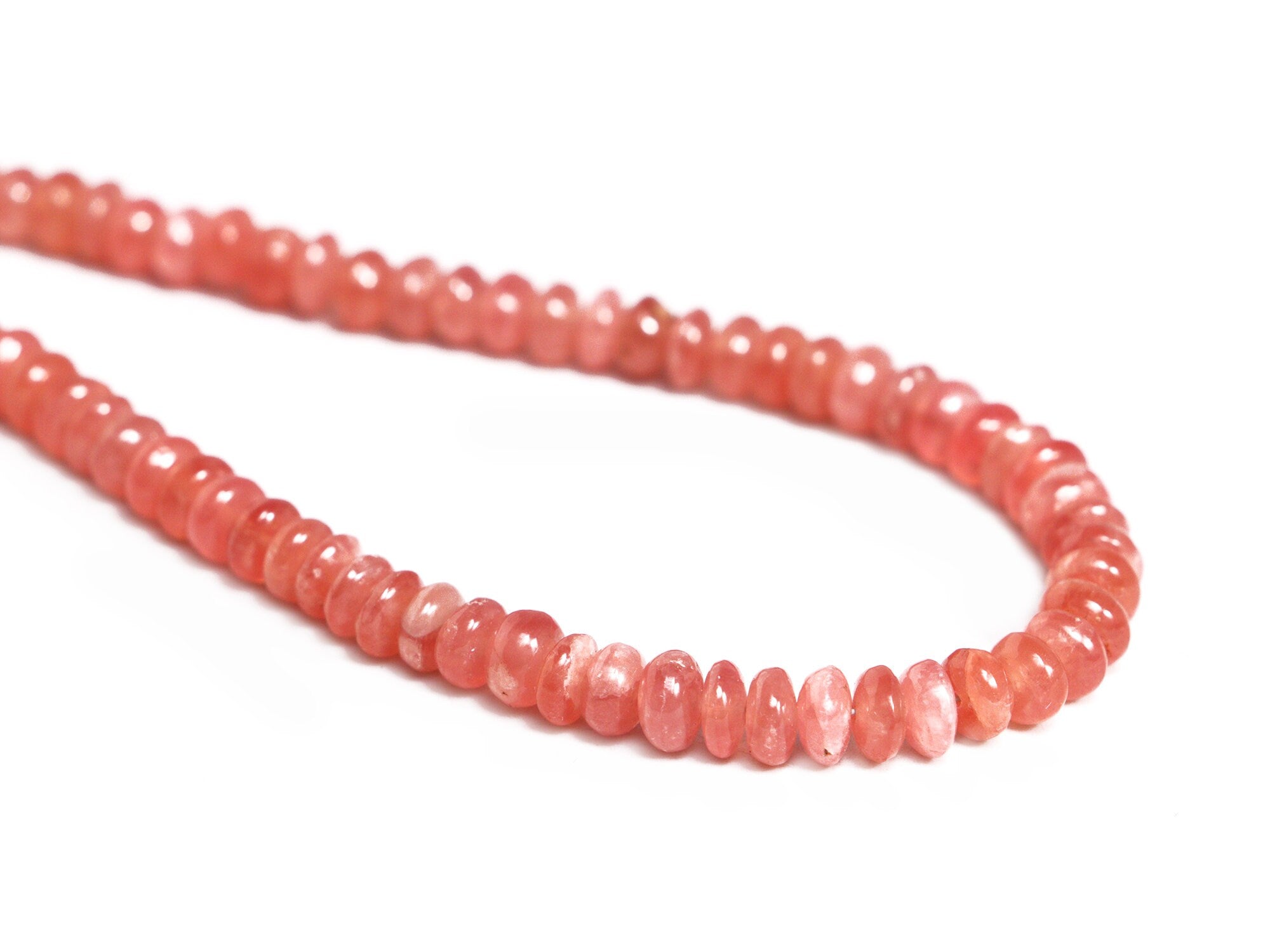 Natural Rhodochrosite Smooth Rondelle Beads, SKU2158