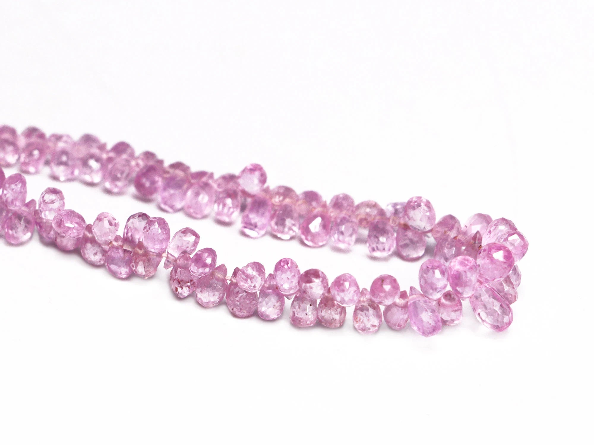 Sparkle Pink Sapphire Faceted Drops Beads, 2x2.5 To 3x5 mm Beads, SKU2186