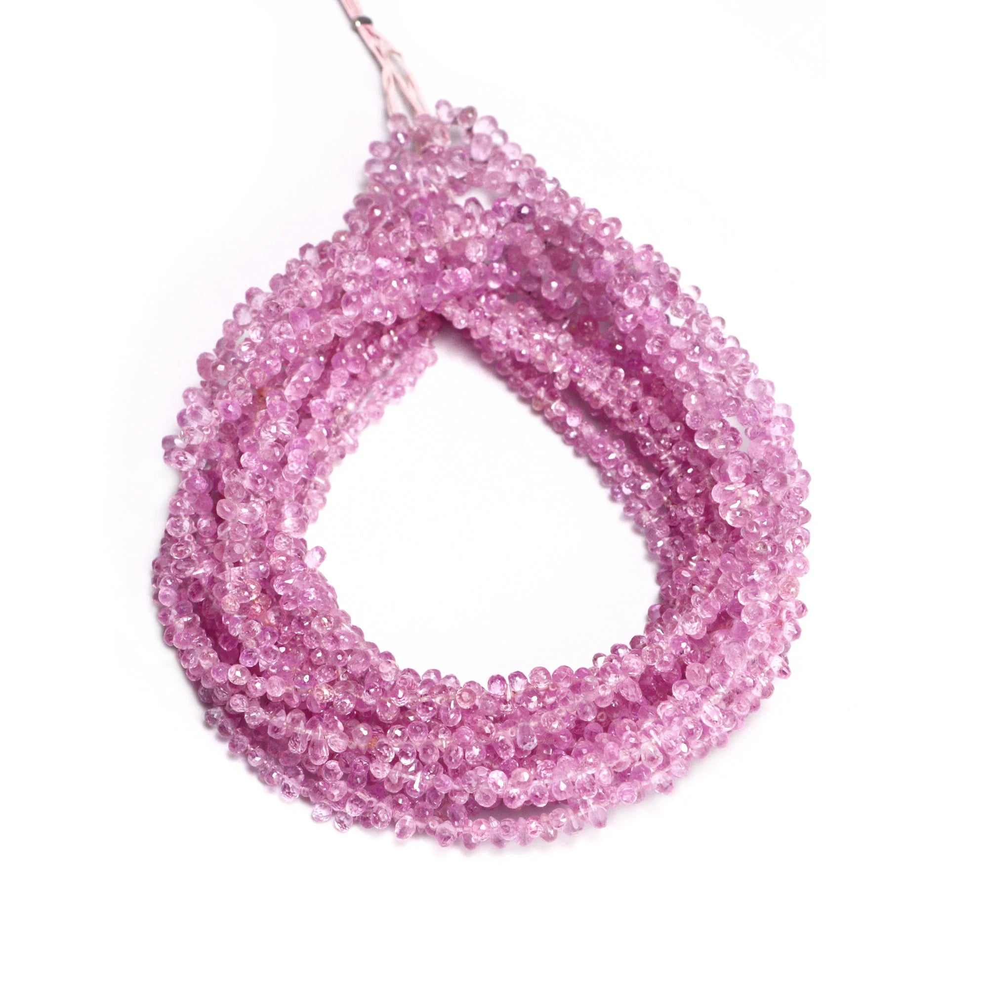 Sparkle Pink Sapphire Faceted Drops Beads, 2x2.5 To 3x5 mm Beads, SKU2186