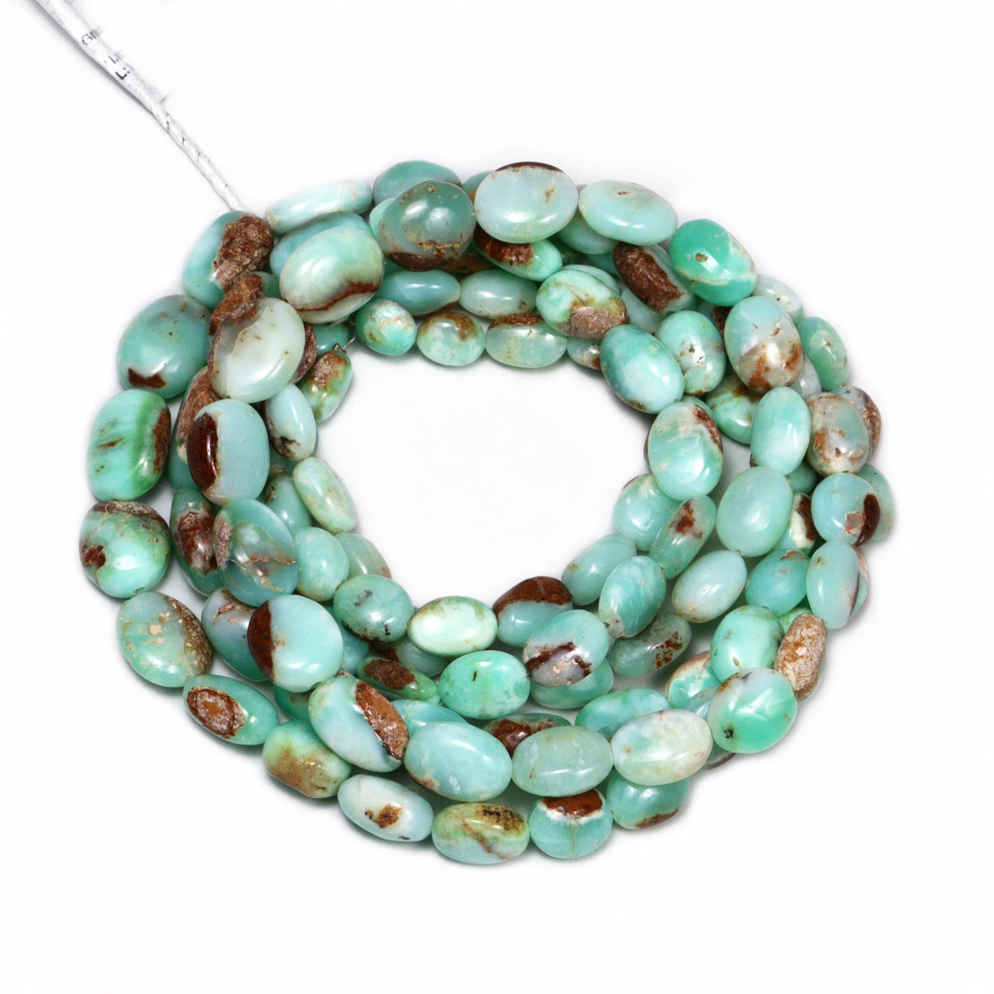 Bi-Color Green Opal Smooth Tumble Beads, 7.5x9 To 12.5x17 mm, SKU2164