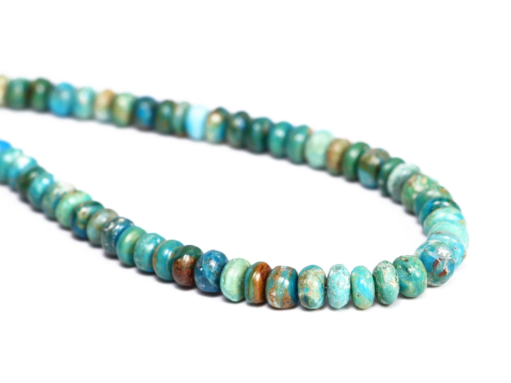 Natural Opalina Chrysocolla Smooth Rondelle Beads, 4 To 6 mm, SKU2166