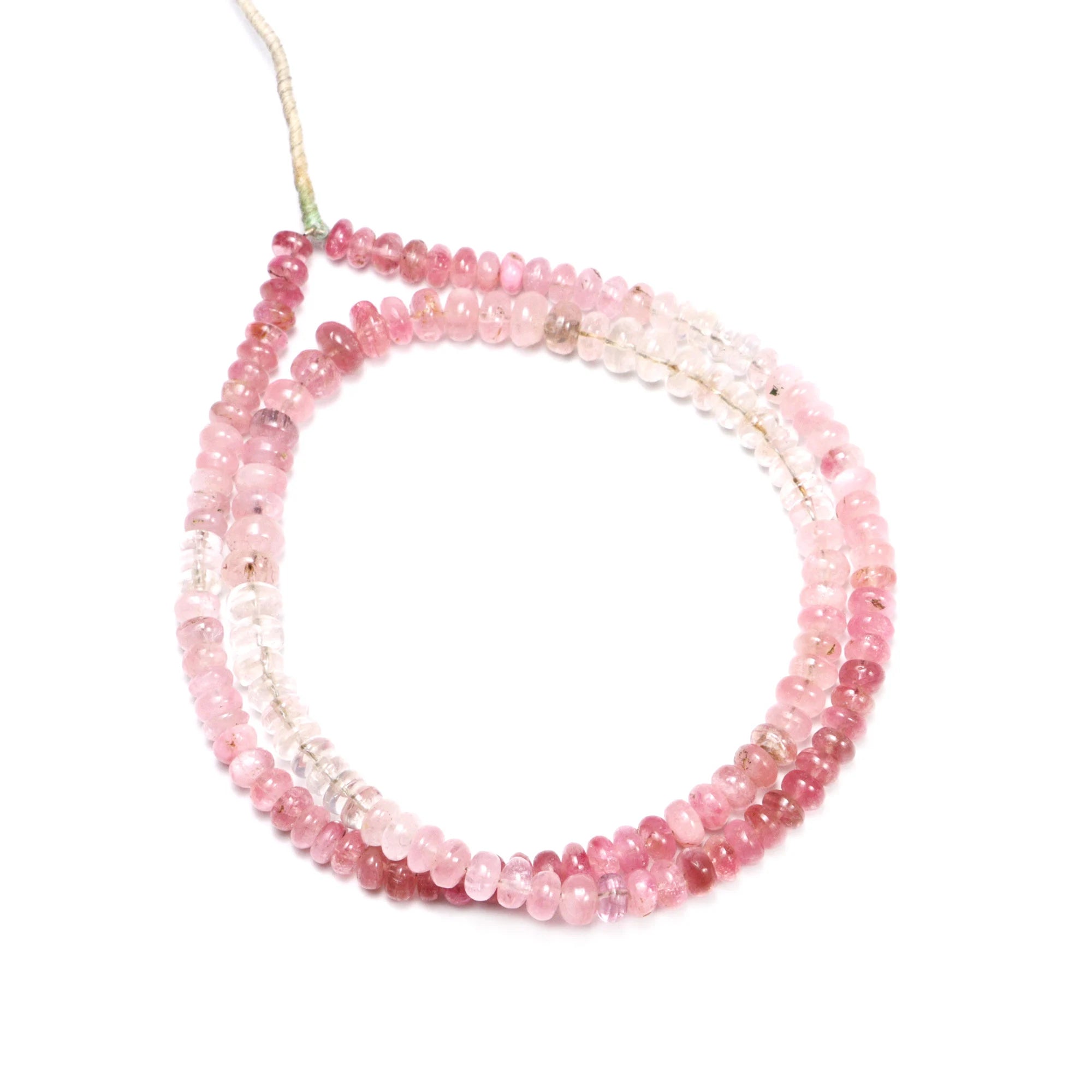 Afghani Pink Tourmaline Smooth Rondelle Shaded Beads, SKU2179
