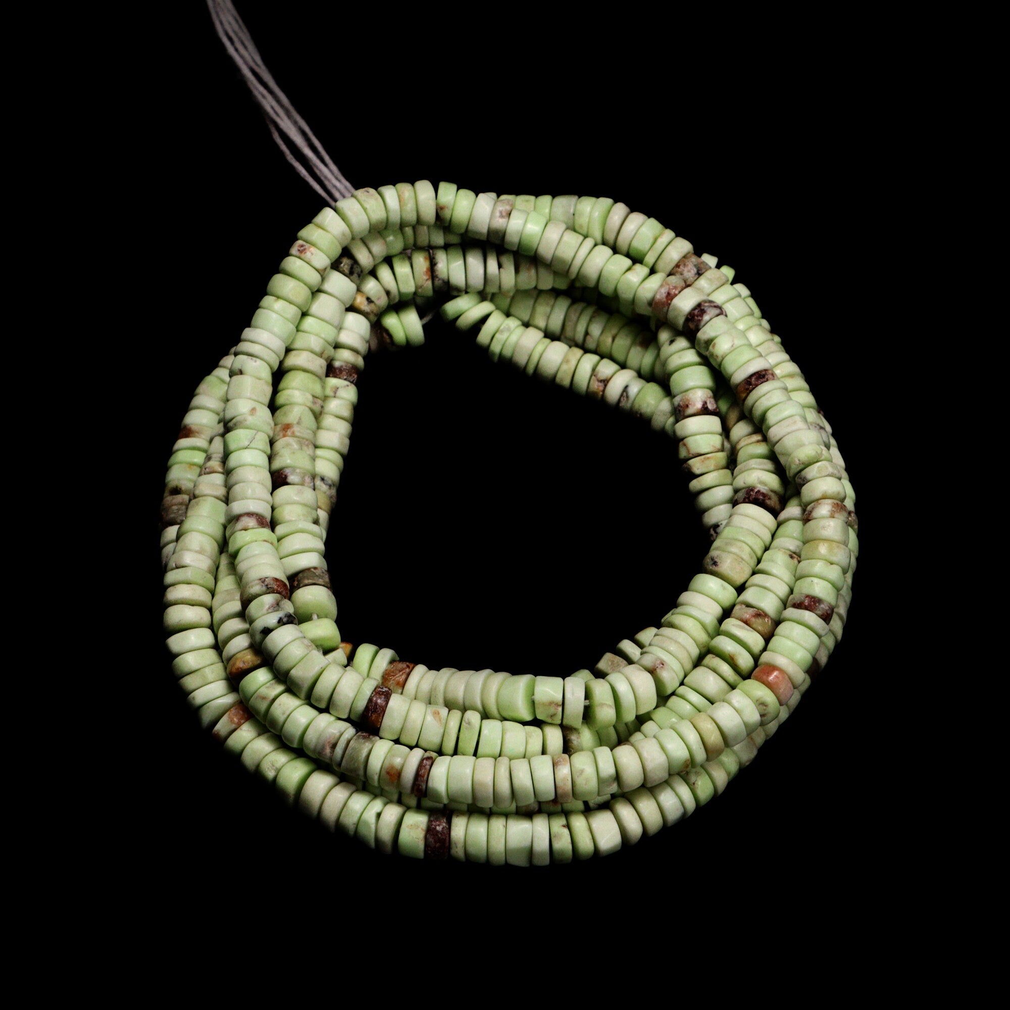 Lemon Chryso Smooth Heishi Beads, Lemon Chryso Tyre Beads, SKU2167