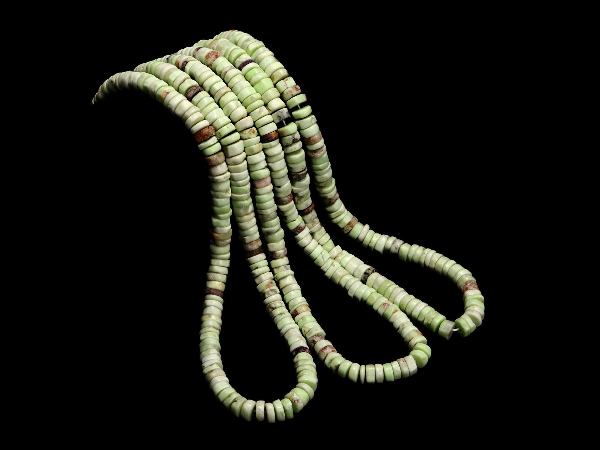 Lemon Chryso Smooth Heishi Beads, Lemon Chryso Tyre Beads, SKU2167
