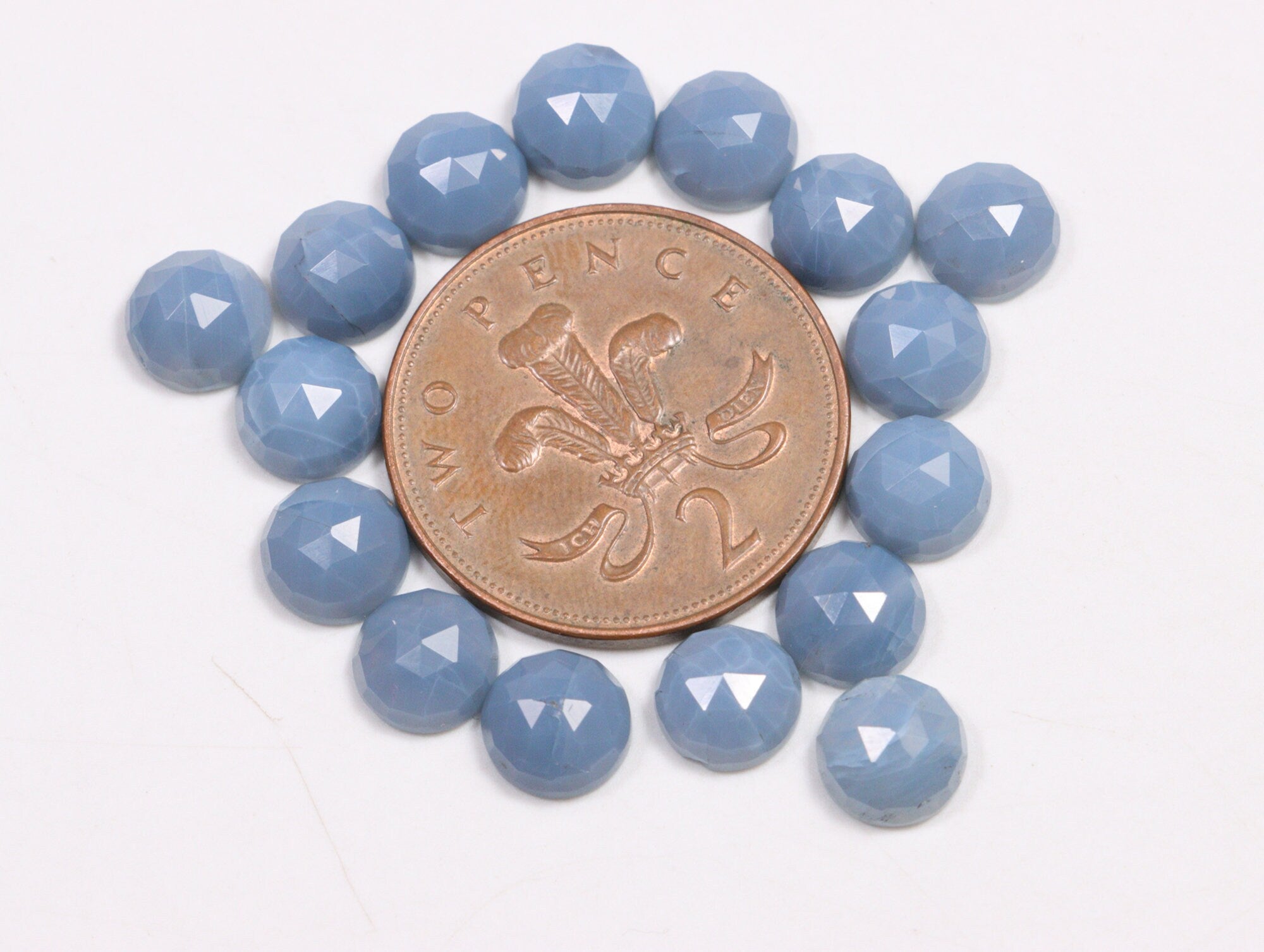 8 Pieces Lot Natural Dark Blue Opal Faceted Round Loose Gemstone, 8 mm, SKU2217