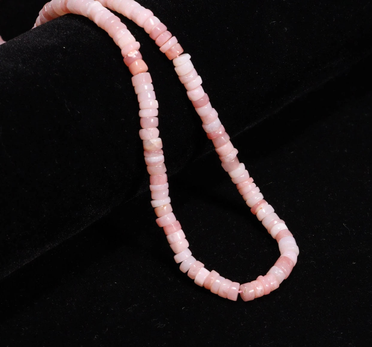 Natural Pink Opal Smooth Tyre Beads, Pink Opal Heishi Beads, SKU2238