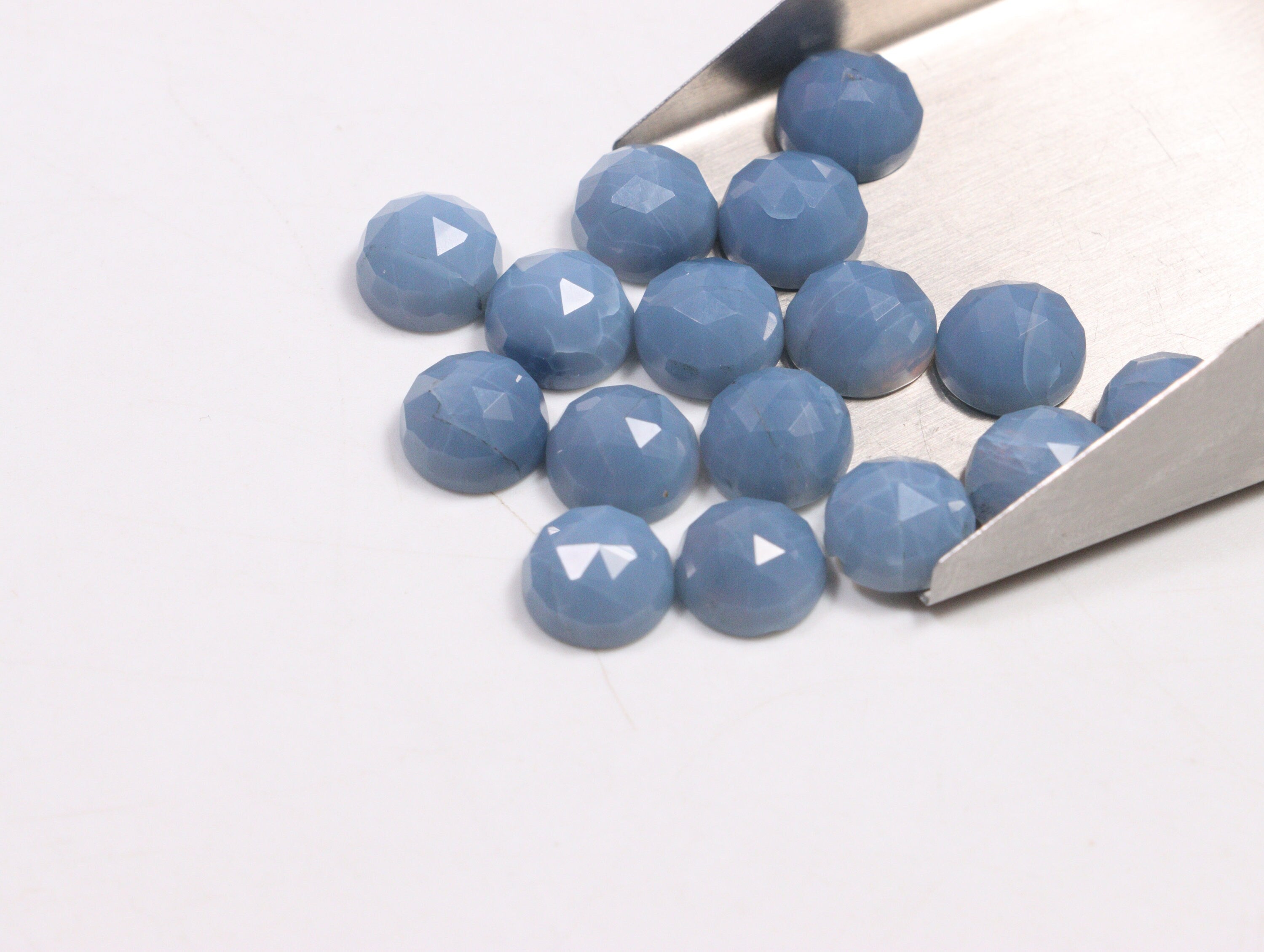 8 Pieces Lot Natural Dark Blue Opal Faceted Round Loose Gemstone, 8 mm, SKU2217