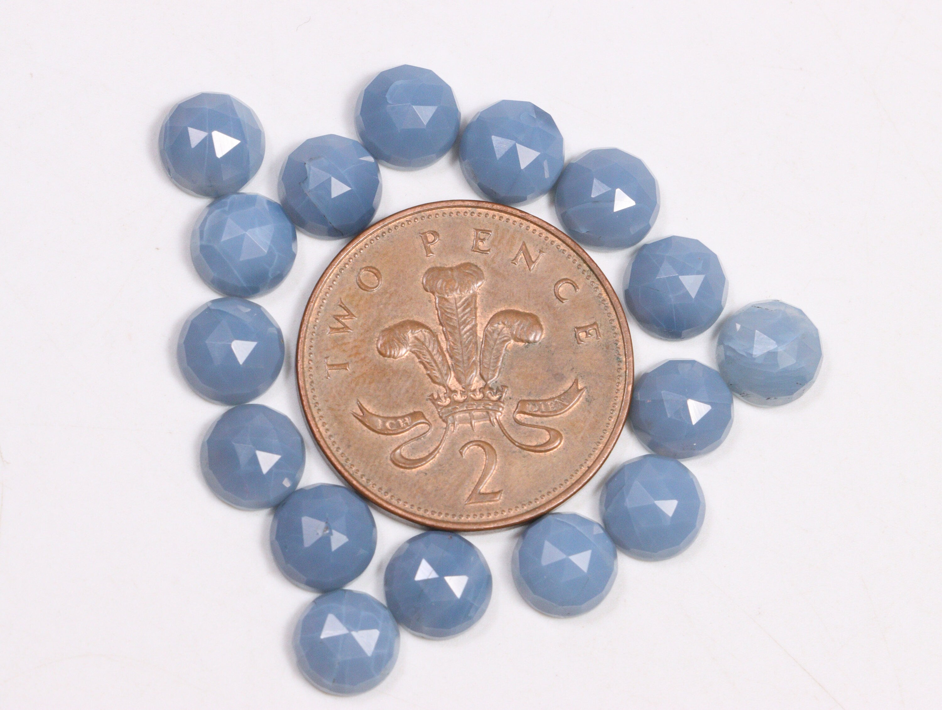 8 Pieces Lot Natural Dark Blue Opal Faceted Round Loose Gemstone, 8 mm, SKU2217