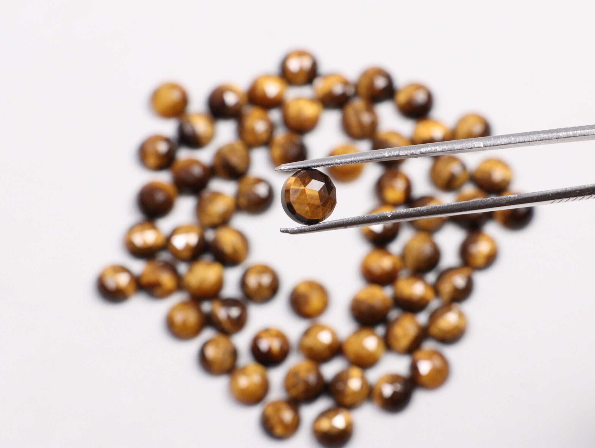 Tiger's Eye Faceted Round Loose Gemstone, 8 mm, SKU2218