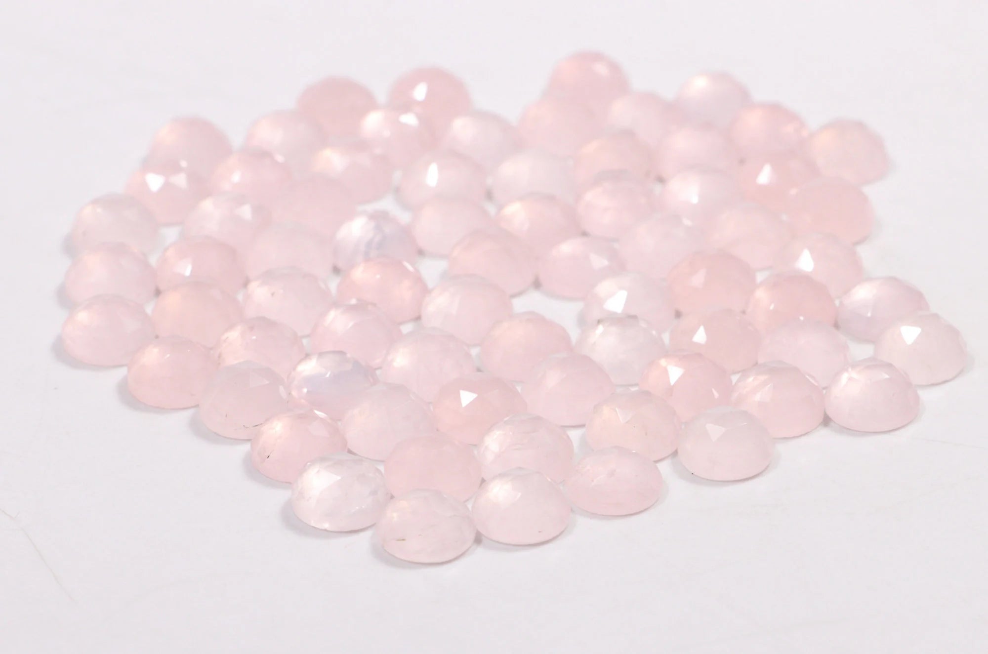 Rose Quartz Faceted Round Loose Gemstone, 8 mm, SKU2219