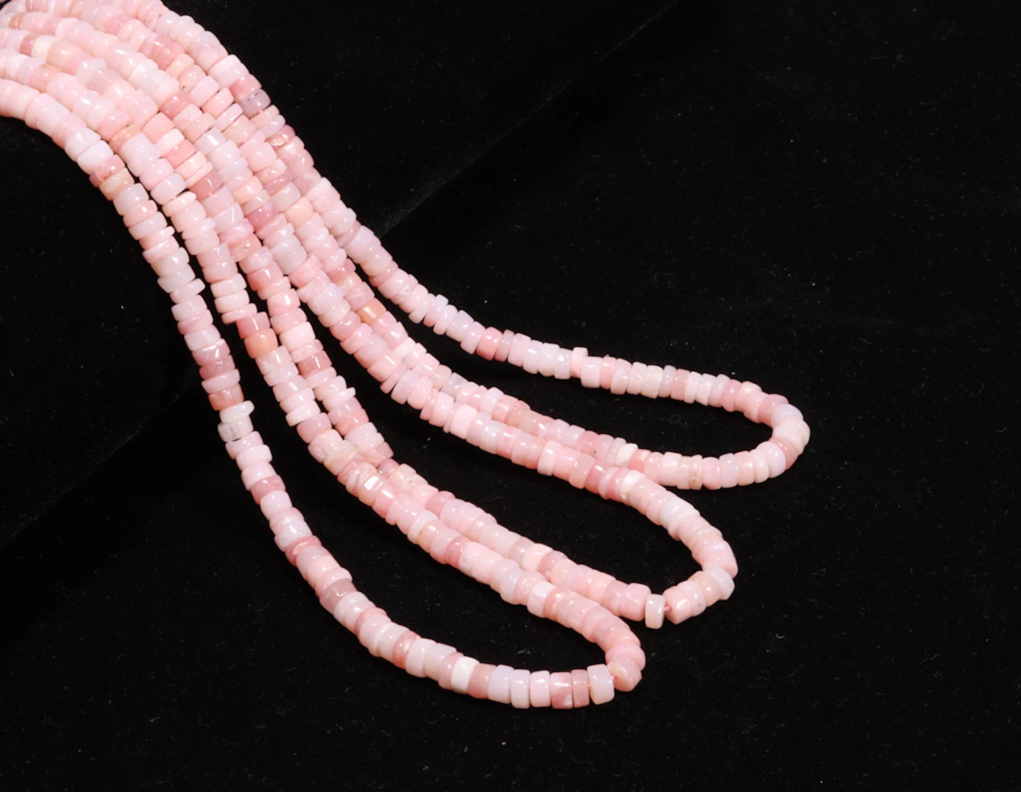 Natural Pink Opal Smooth Tyre Beads, Pink Opal Heishi Beads, SKU2238