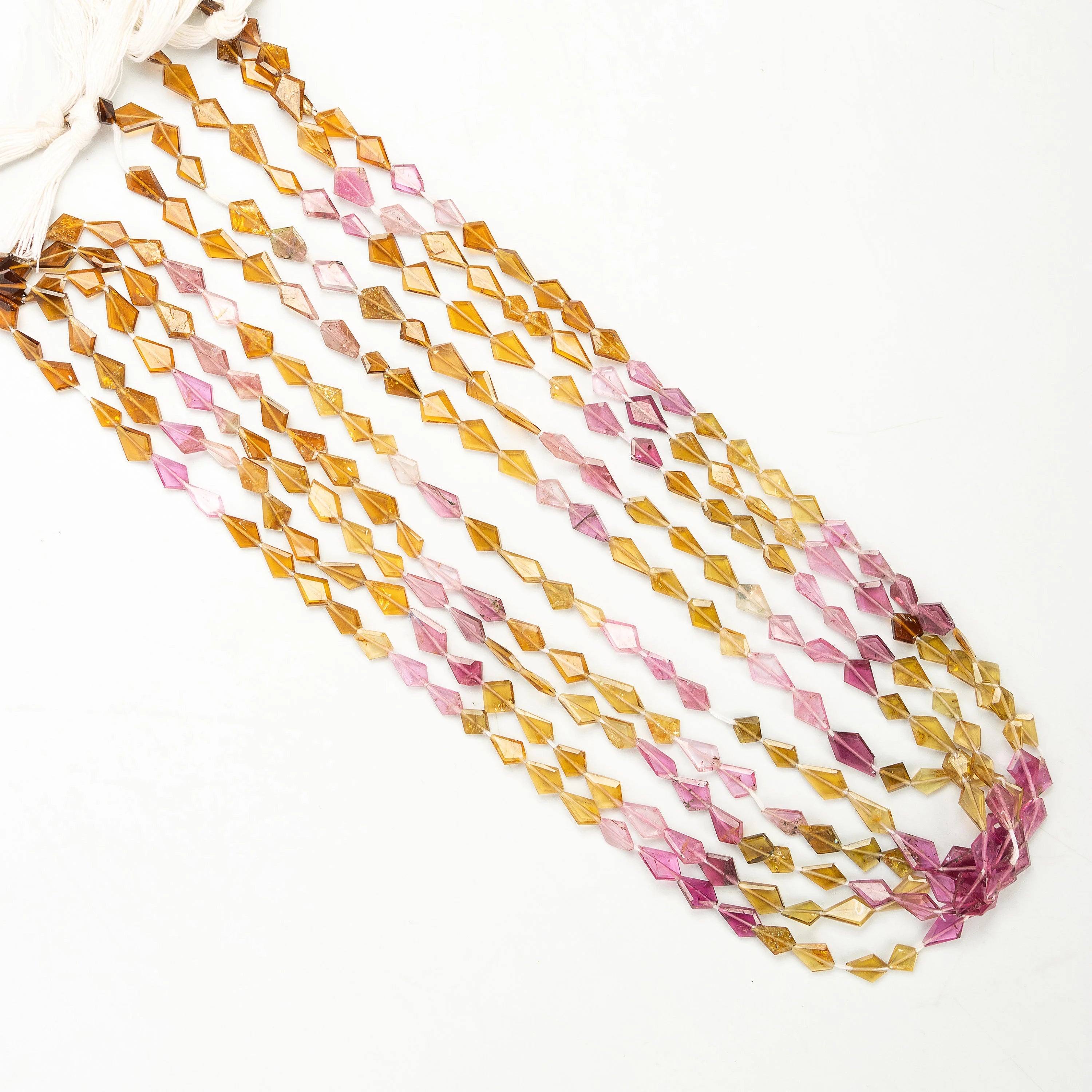 Multi Tourmaline Faceted Kite Shape Beads, 4x5 mm To 5x7 mm, SKU2235