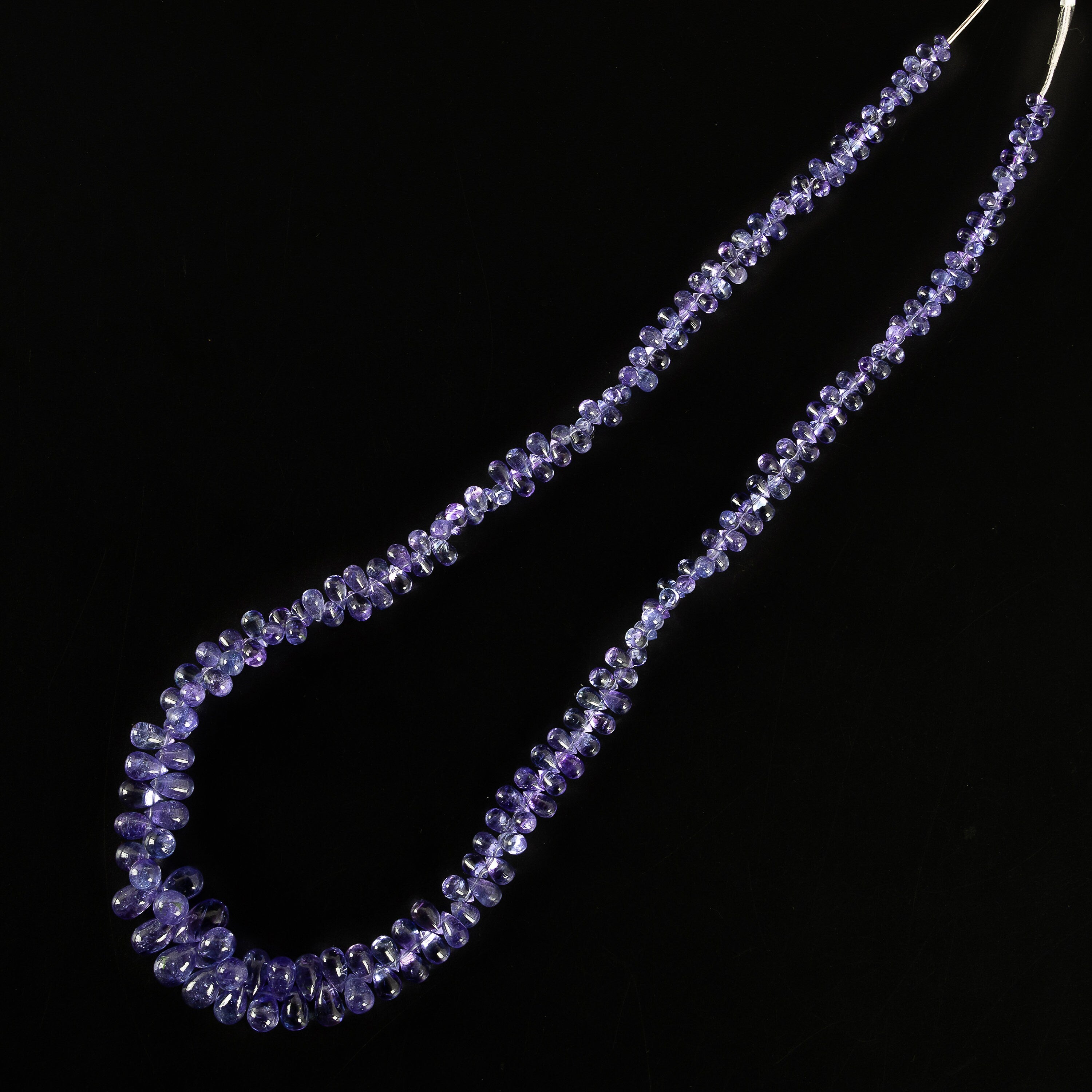 Natural Blue Tanzanite Smooth Drops Beads, 2x3 mm To 6x10 mm, SKU2244