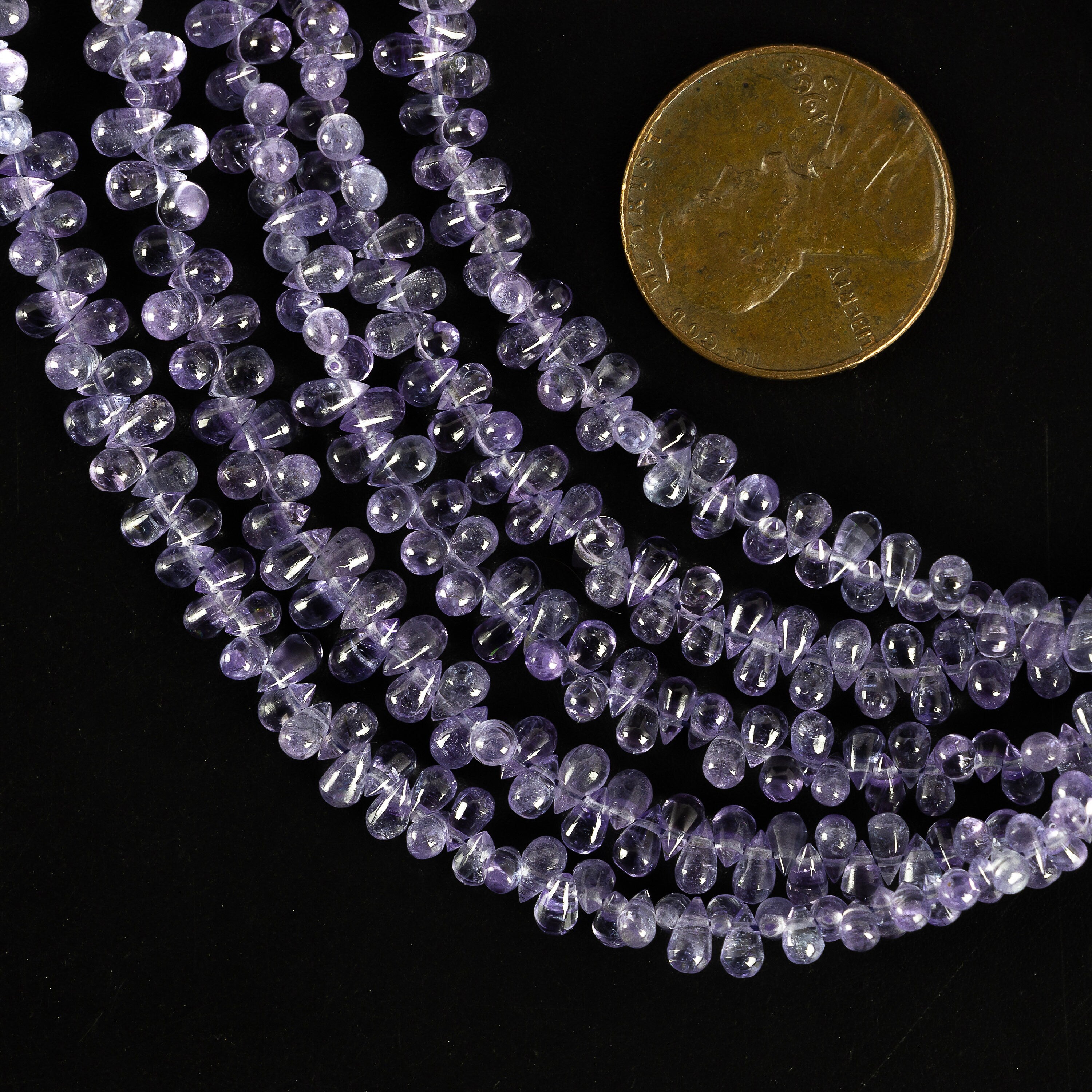 Natural Tanzanite Smooth Drops Beads, 2x2.5 To 3x4 mm, SKU2245