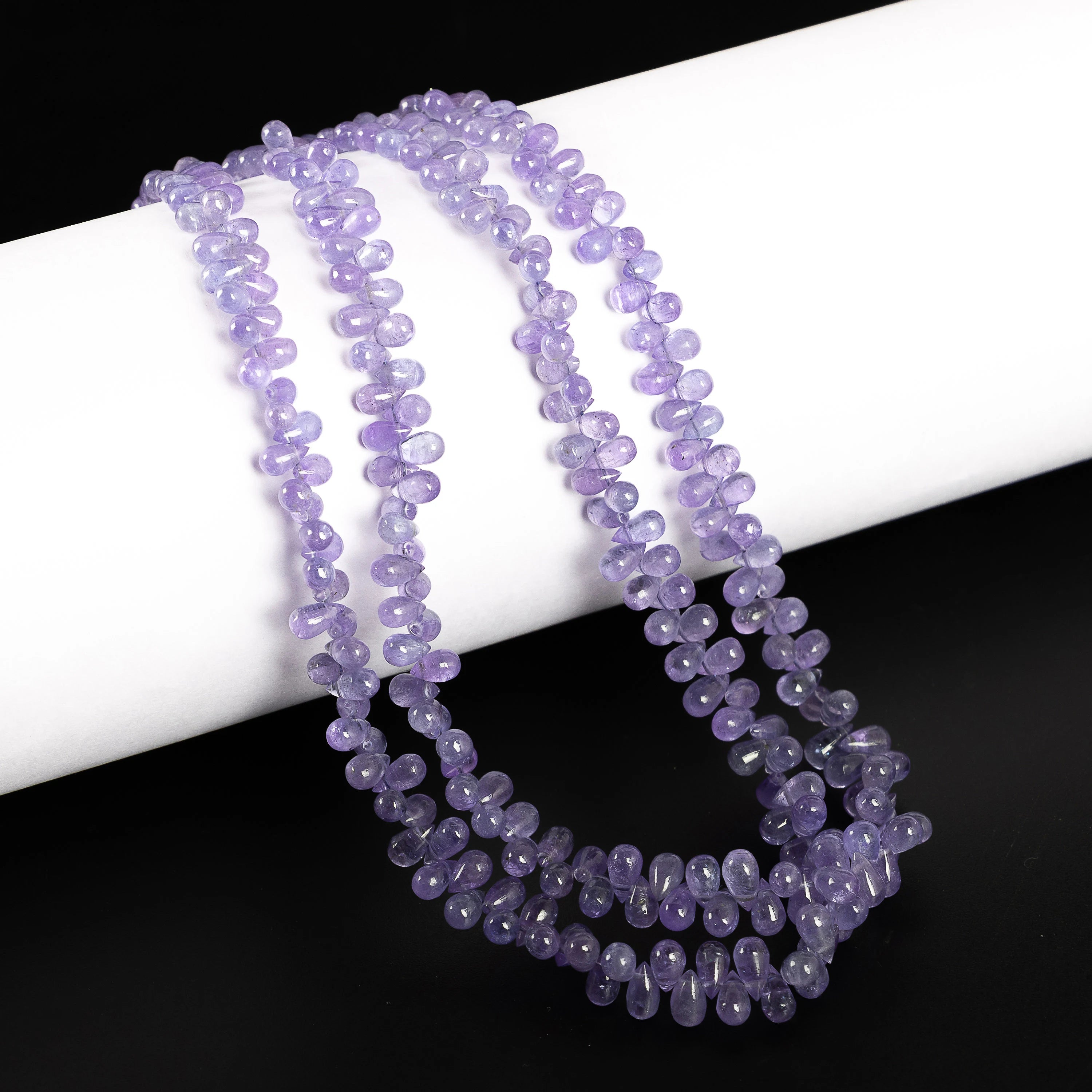 Natural Tanzanite Smooth Teardrop Beads, 2x3 To 3.5x6 mm, SKU2247