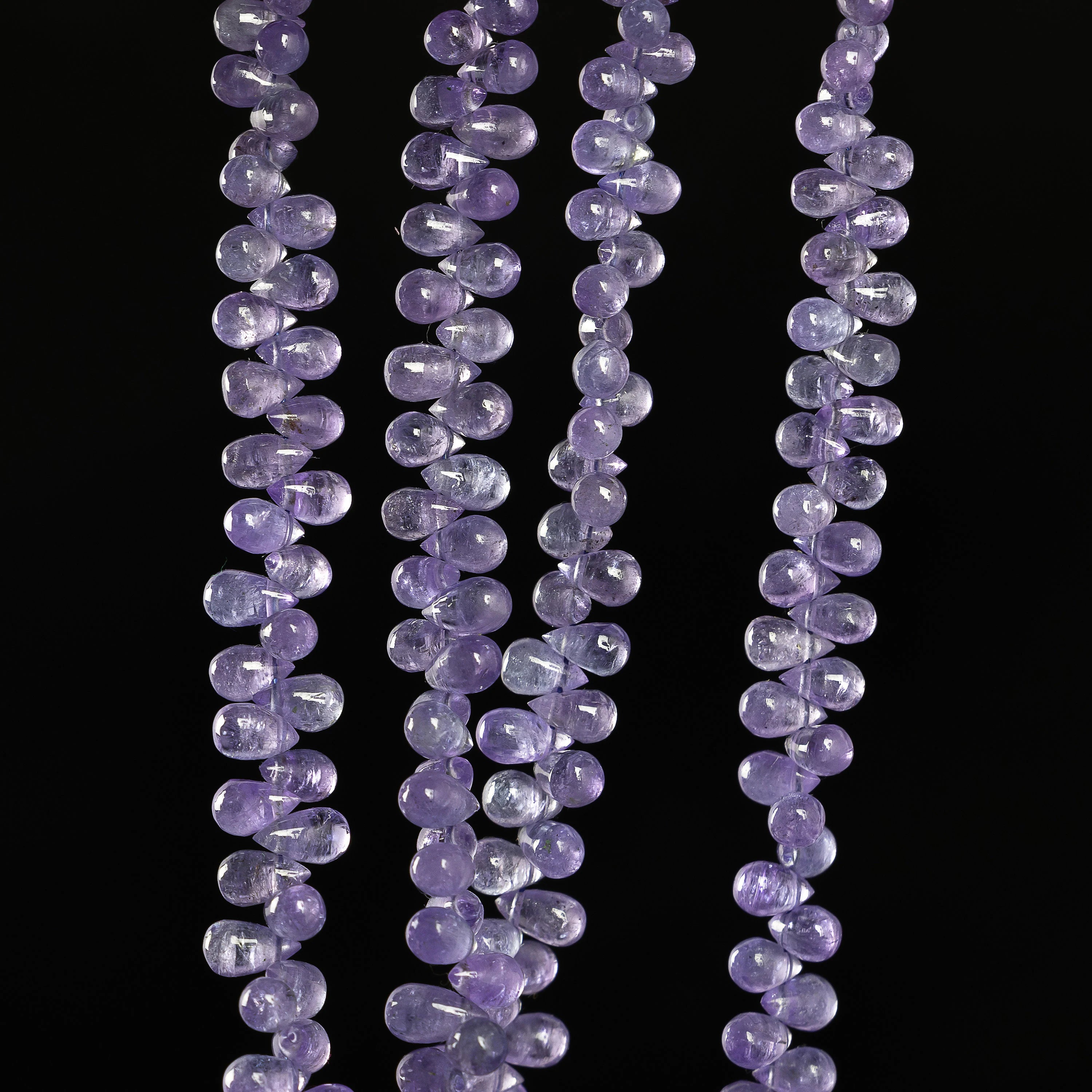 Natural Tanzanite Smooth Teardrop Beads, 2x3 To 3.5x6 mm, SKU2247
