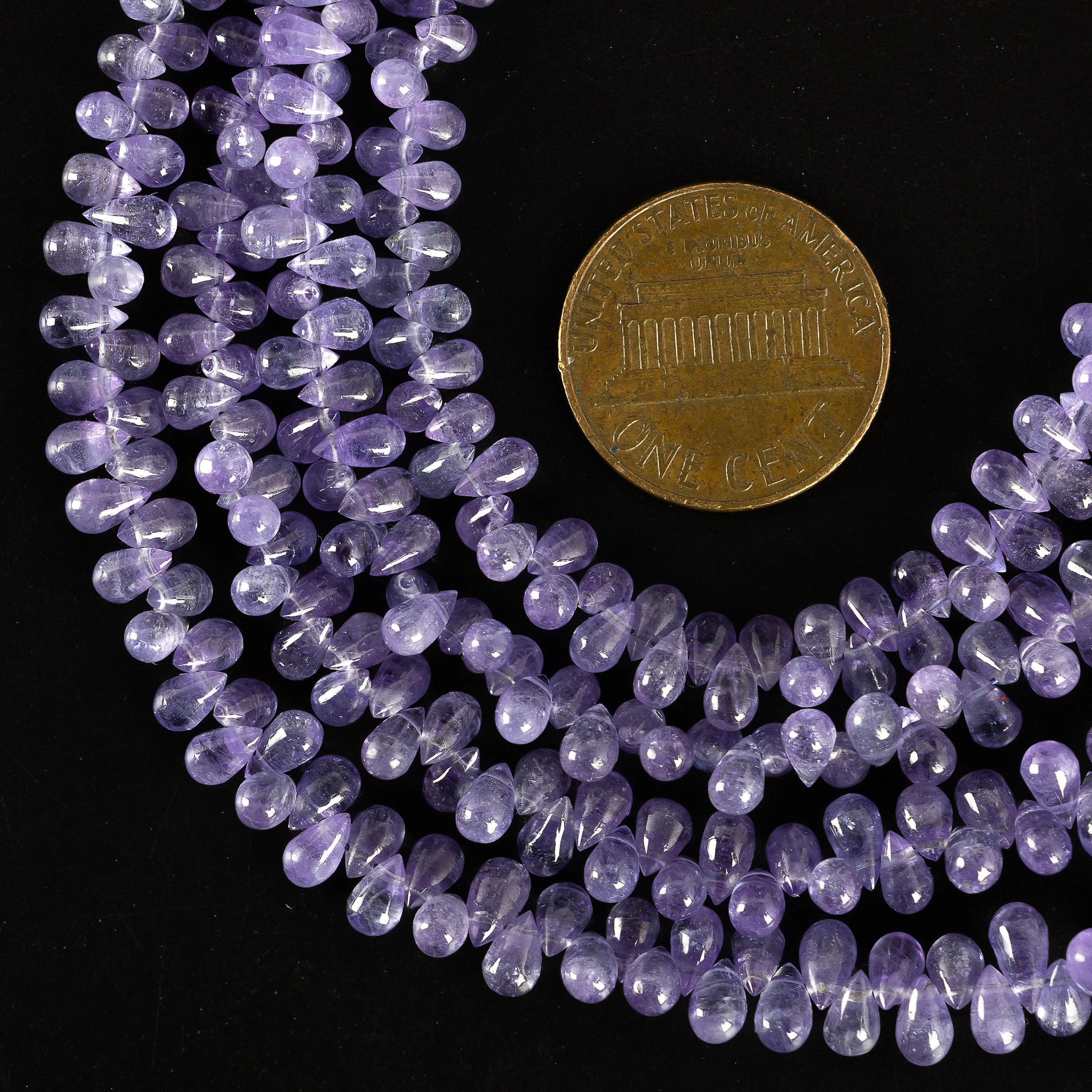 Natural Tanzanite Smooth Teardrop Beads, 2x3 To 3.5x6 mm, SKU2247
