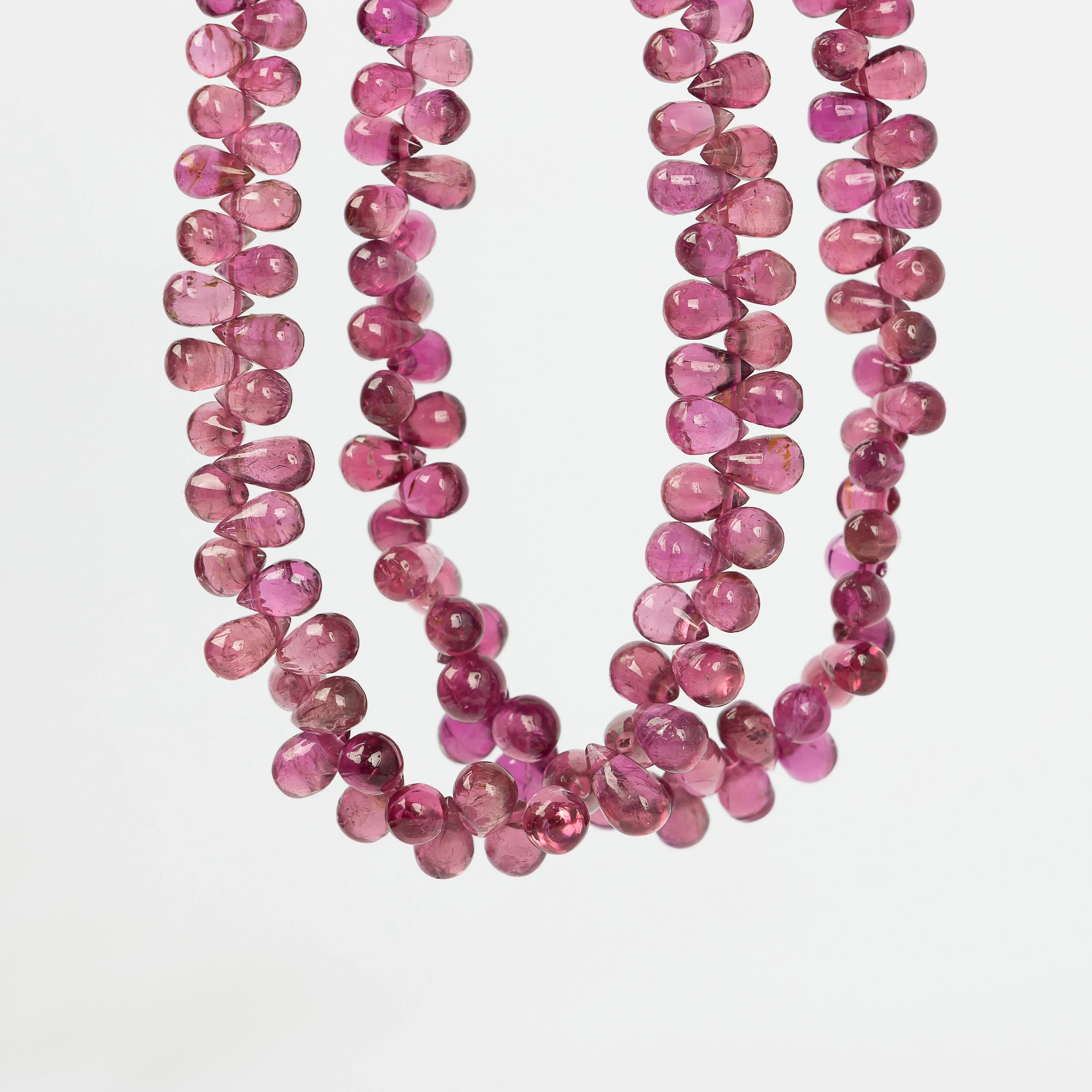 Pink Tourmaline Beads, Rubelite Smooth Drops Beads, SKU2249