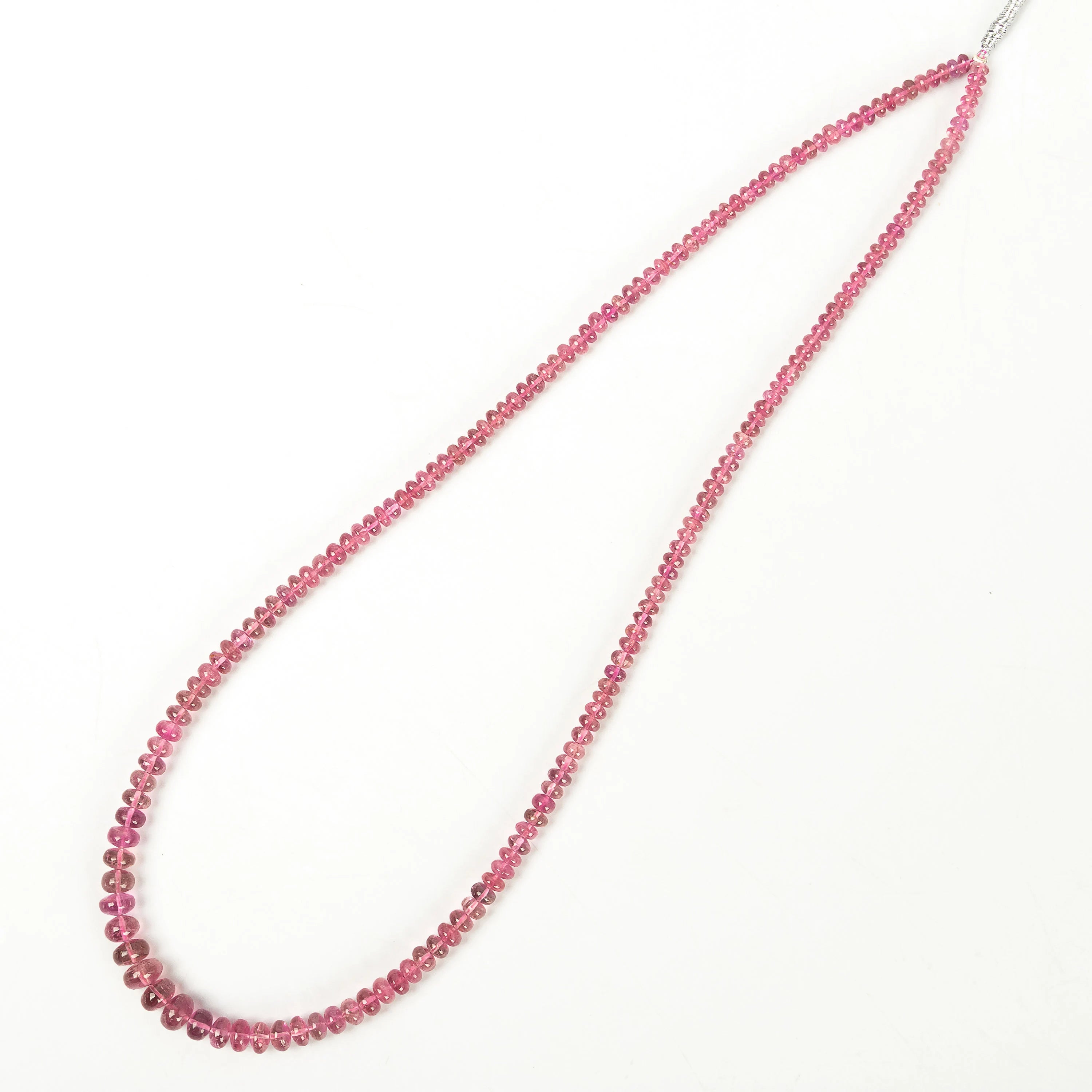 Natural Rubellite Pink Tourmaline Smooth Rondelle Beads, SKU2254