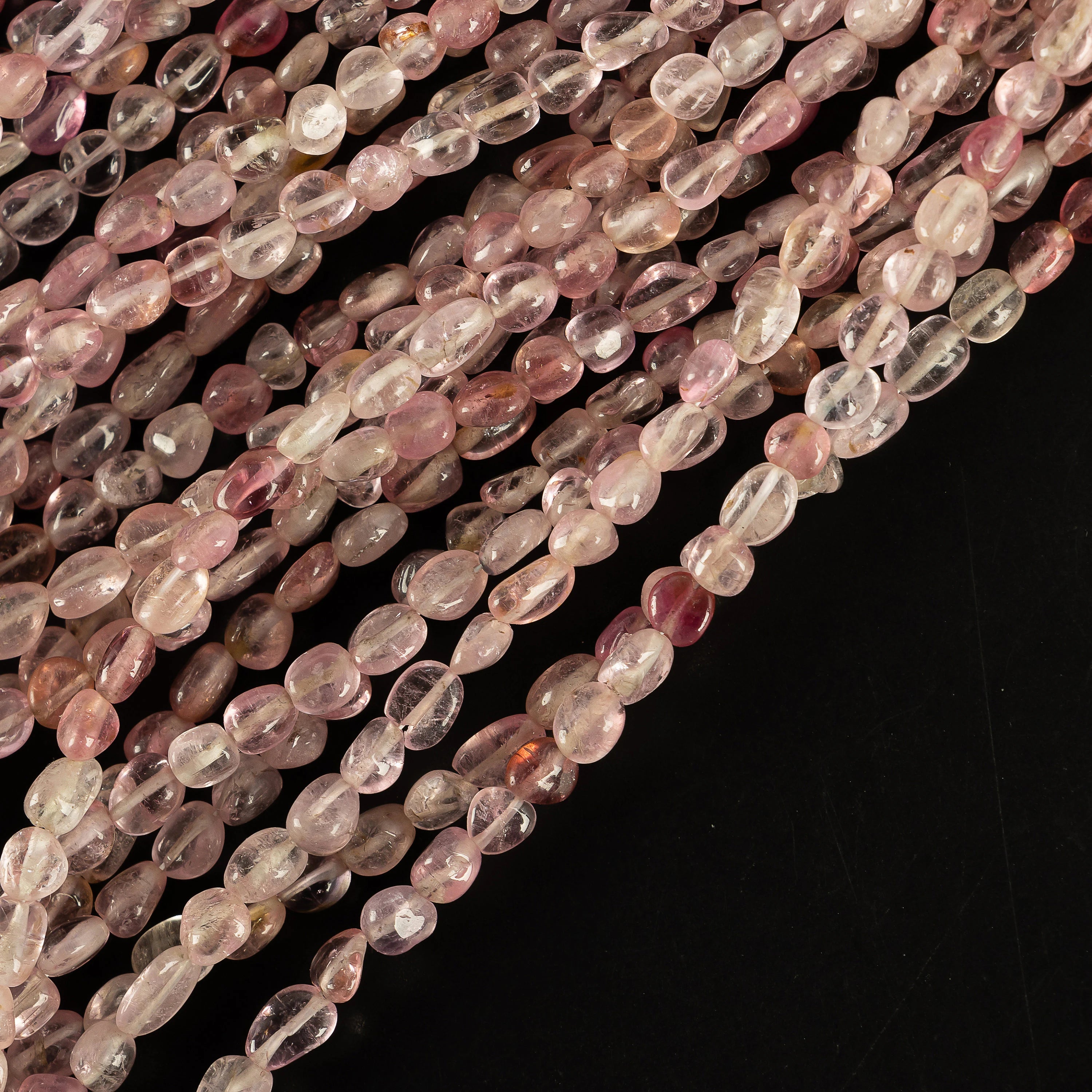 Natural Pink Tourmaline Smooth Multi Shape Gemstone Beads, SKU2260