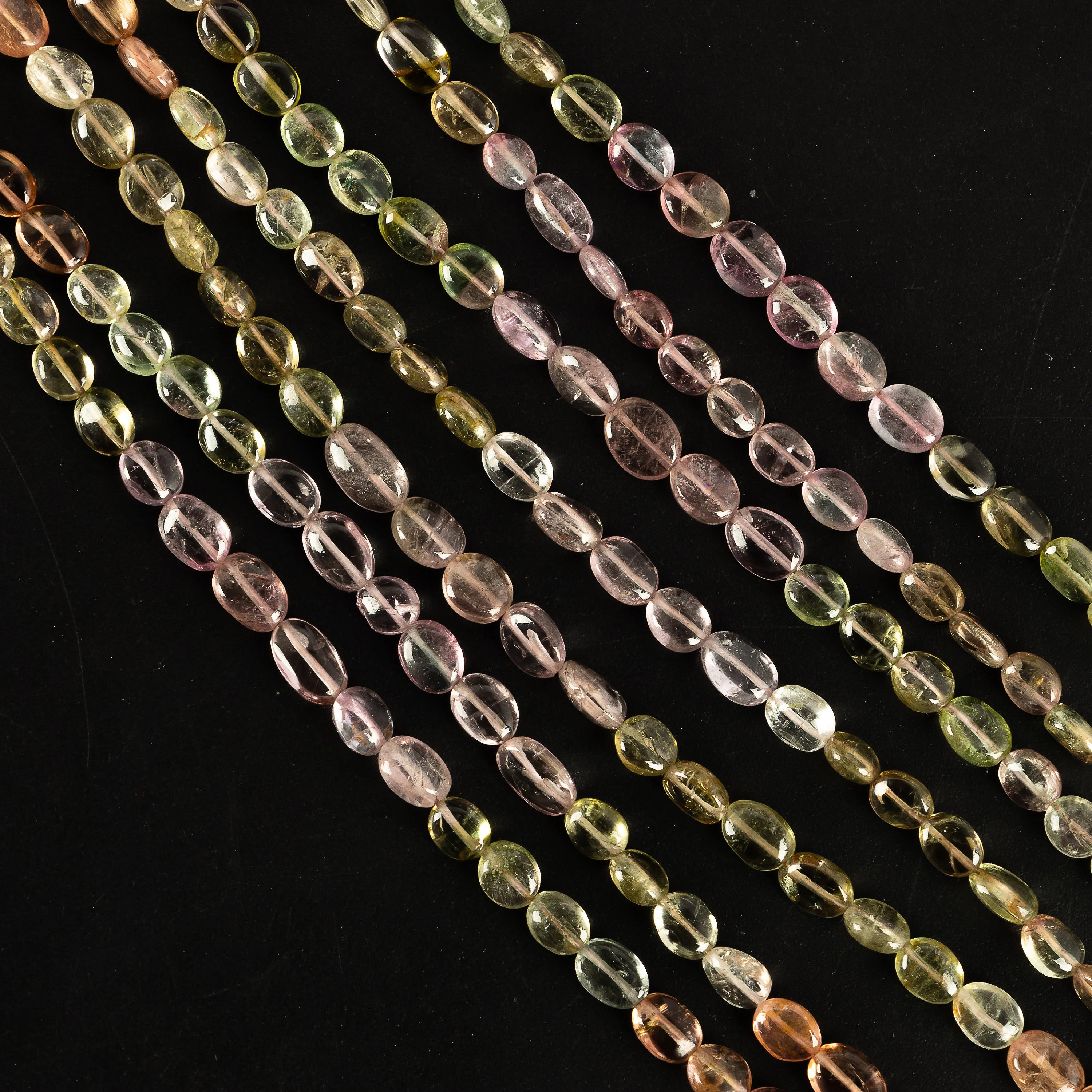 Natural Multi Tourmaline Smooth Oval Beads, SKU2261