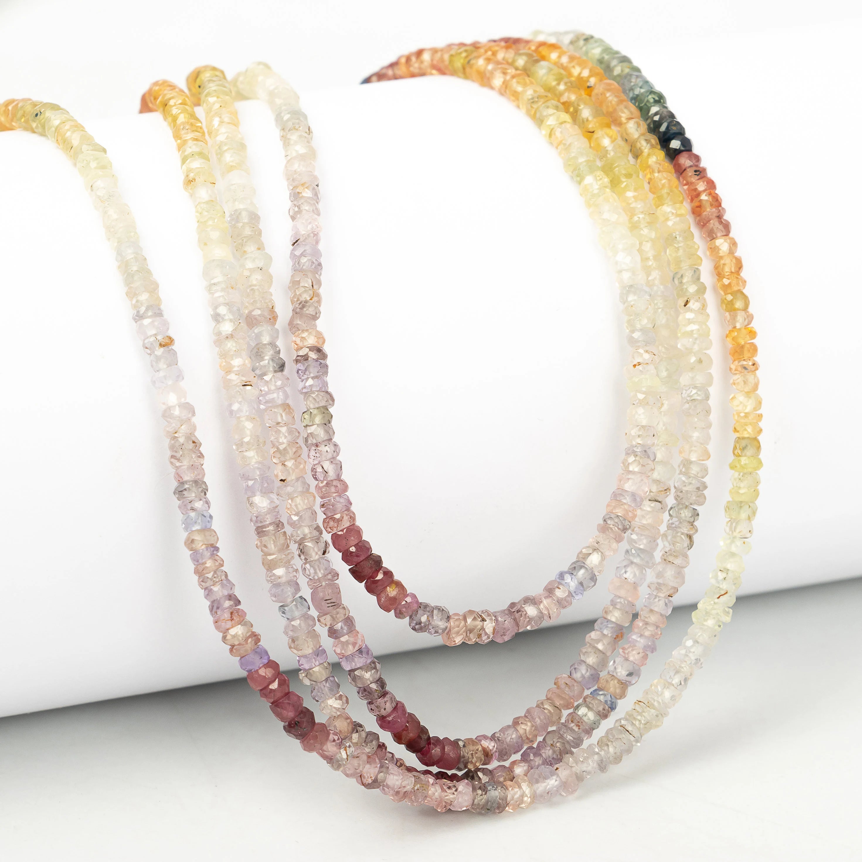 Multi Sapphire Rondelle Beads, AA Quality Faceted Beads, SKU2262