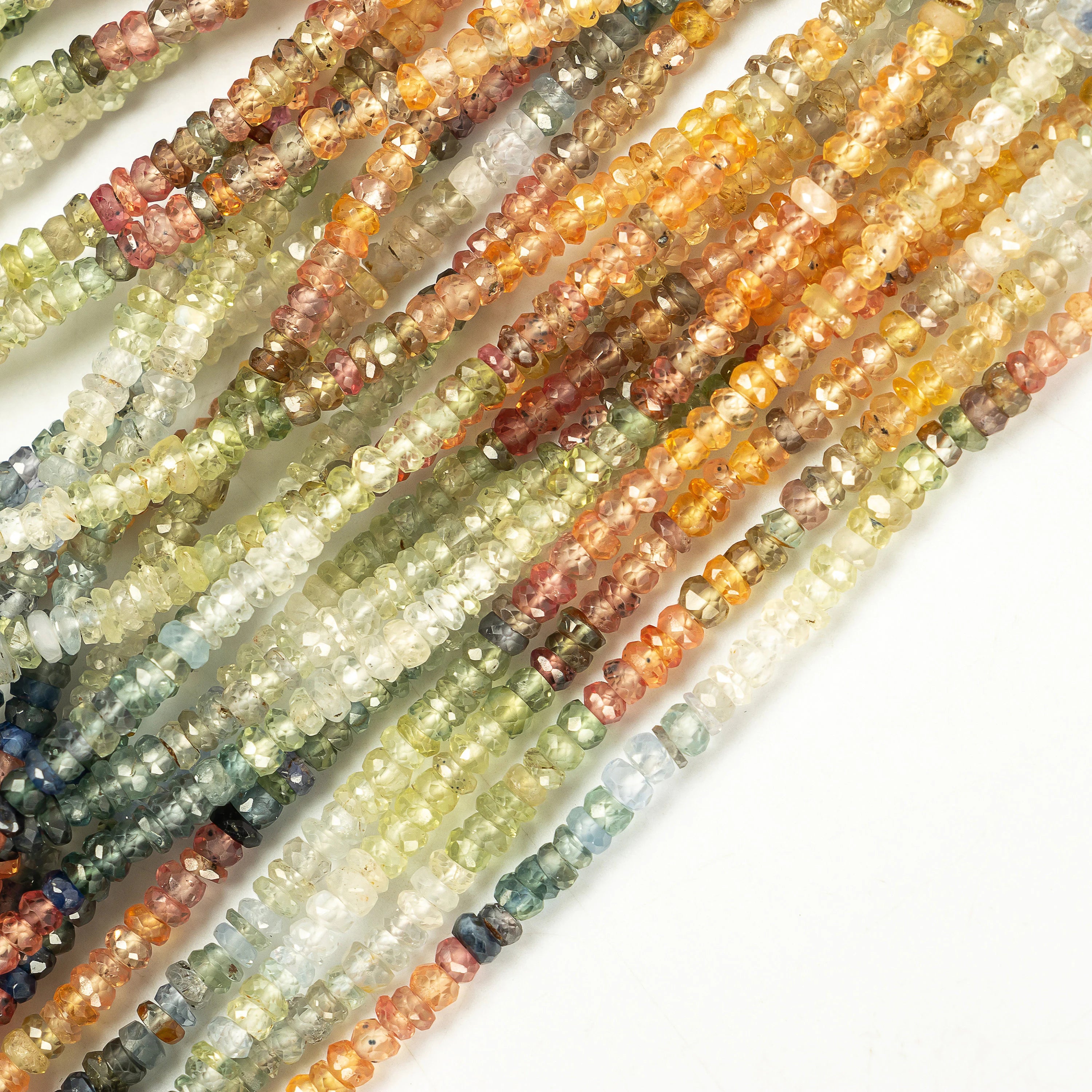 Multi Sapphire Rondelle Beads, AA Quality Faceted Beads, SKU2262