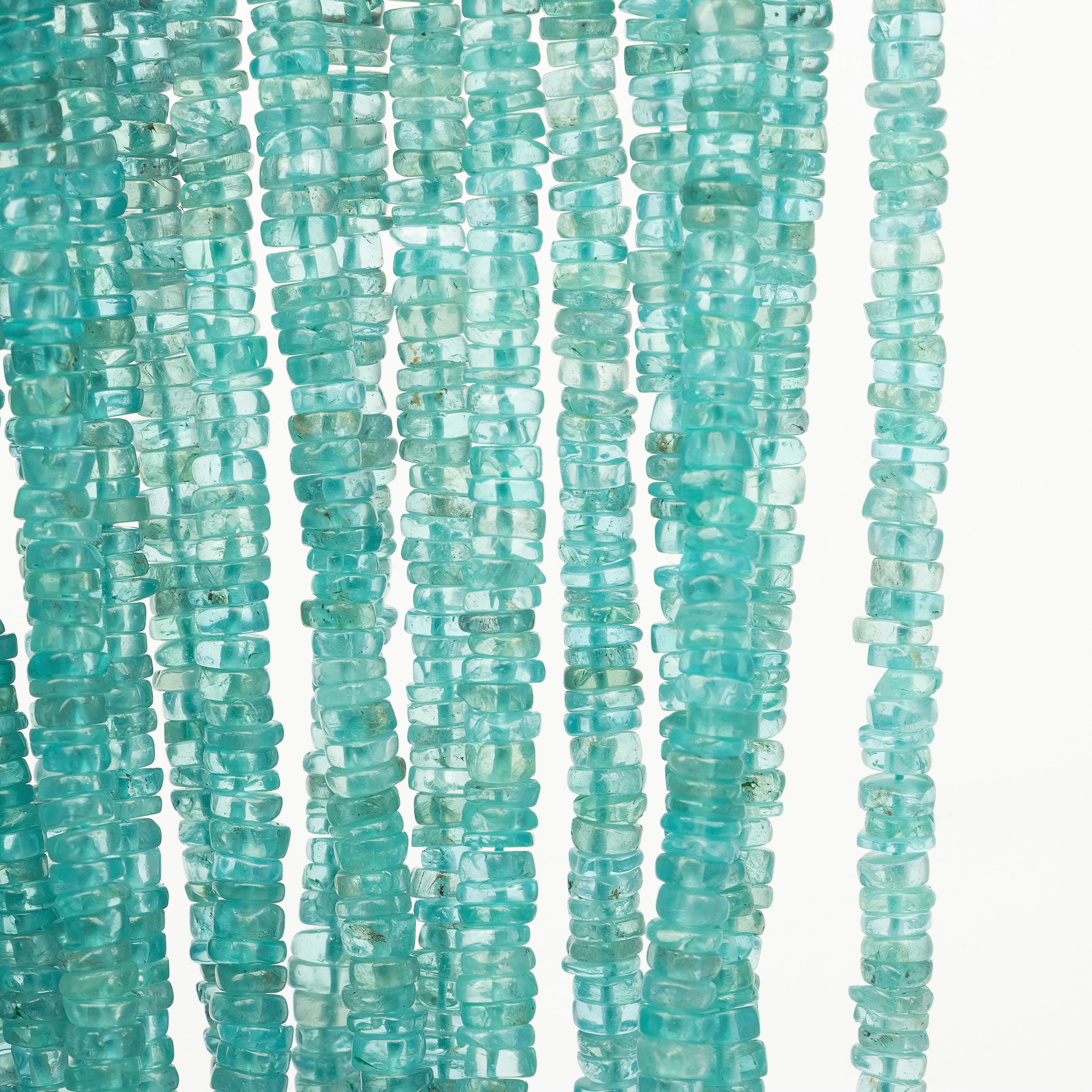 Sky Apatite Smooth Tyre Beads, Apatite Heishi Beads, SKU2205