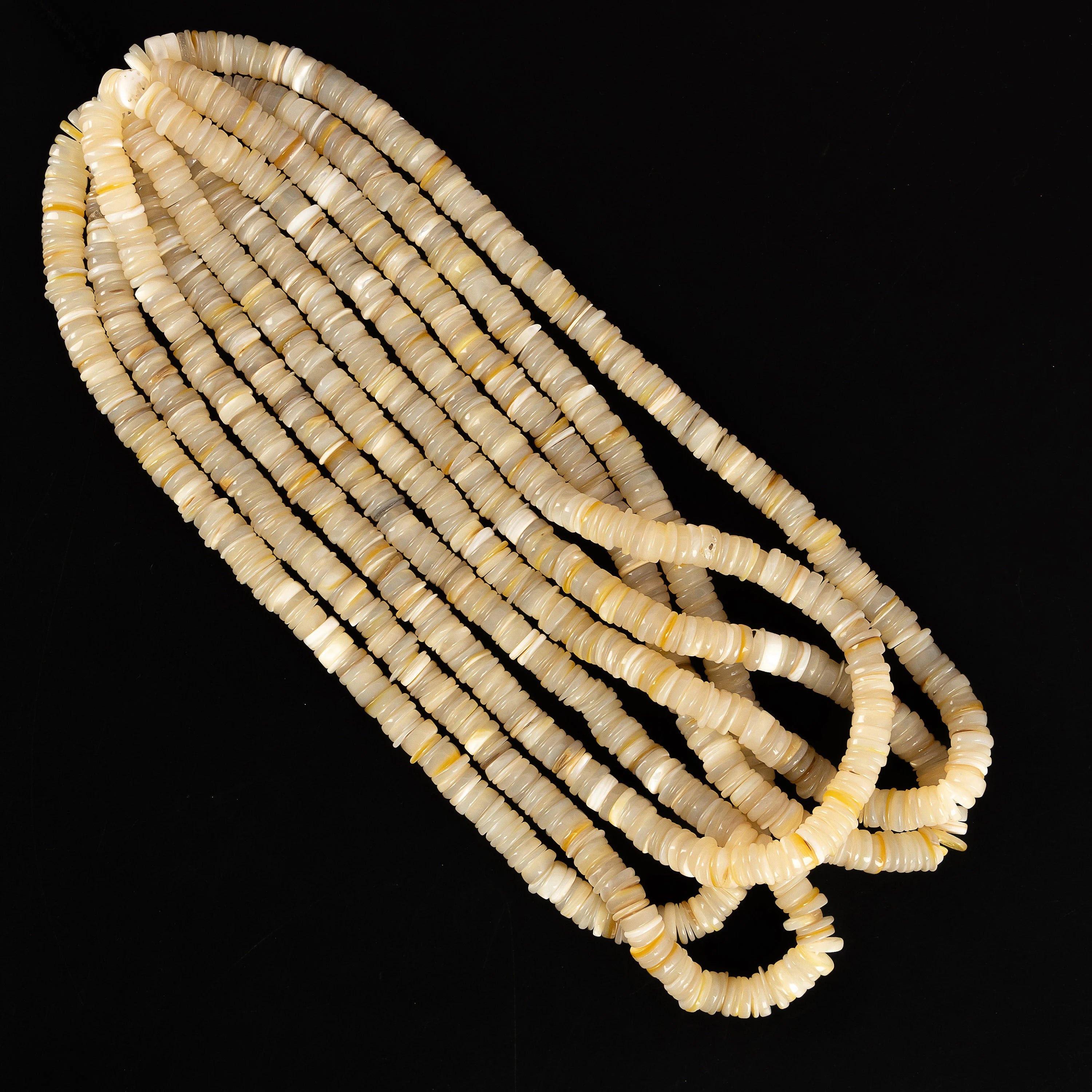 Elegant Mother of Pearl Heishi Tyre Beads, 16” Strands, Natural Smooth Beads for DIY Jewelry, SKU2208