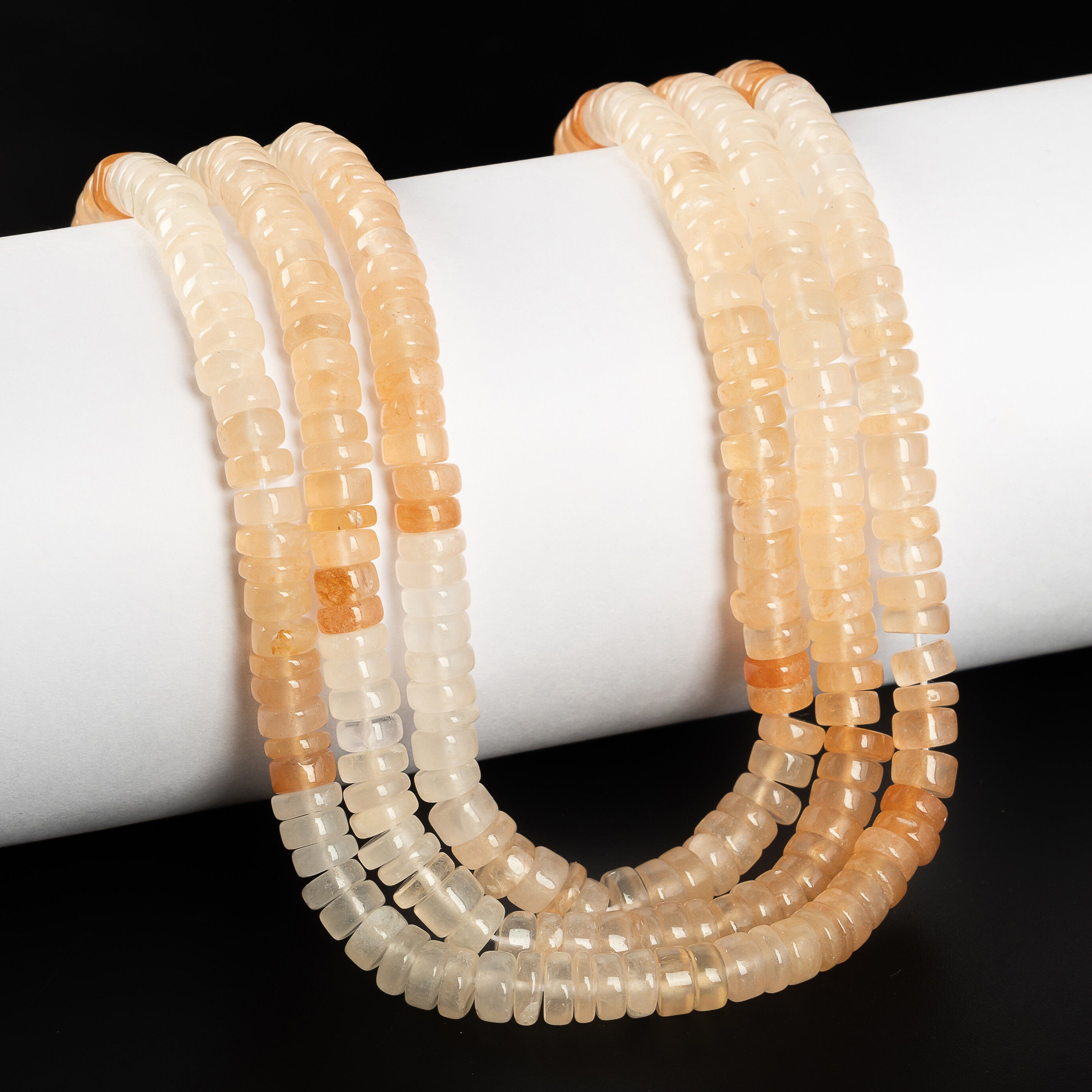 Peach Aventurine Smooth Tyre Beads, Peach Aventurine Coin,  SKU2209