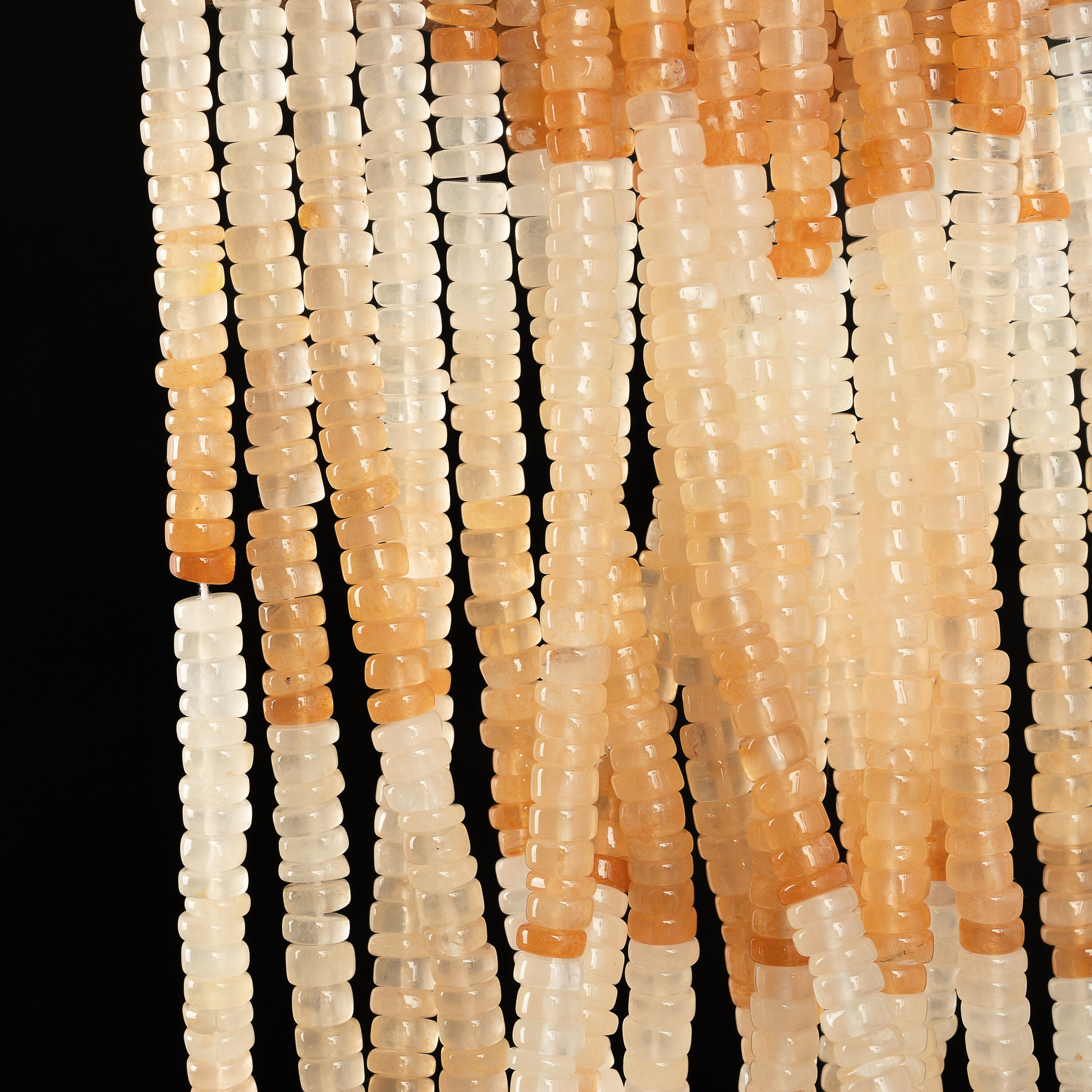 Peach Aventurine Smooth Tyre Beads, Peach Aventurine Coin,  SKU2209