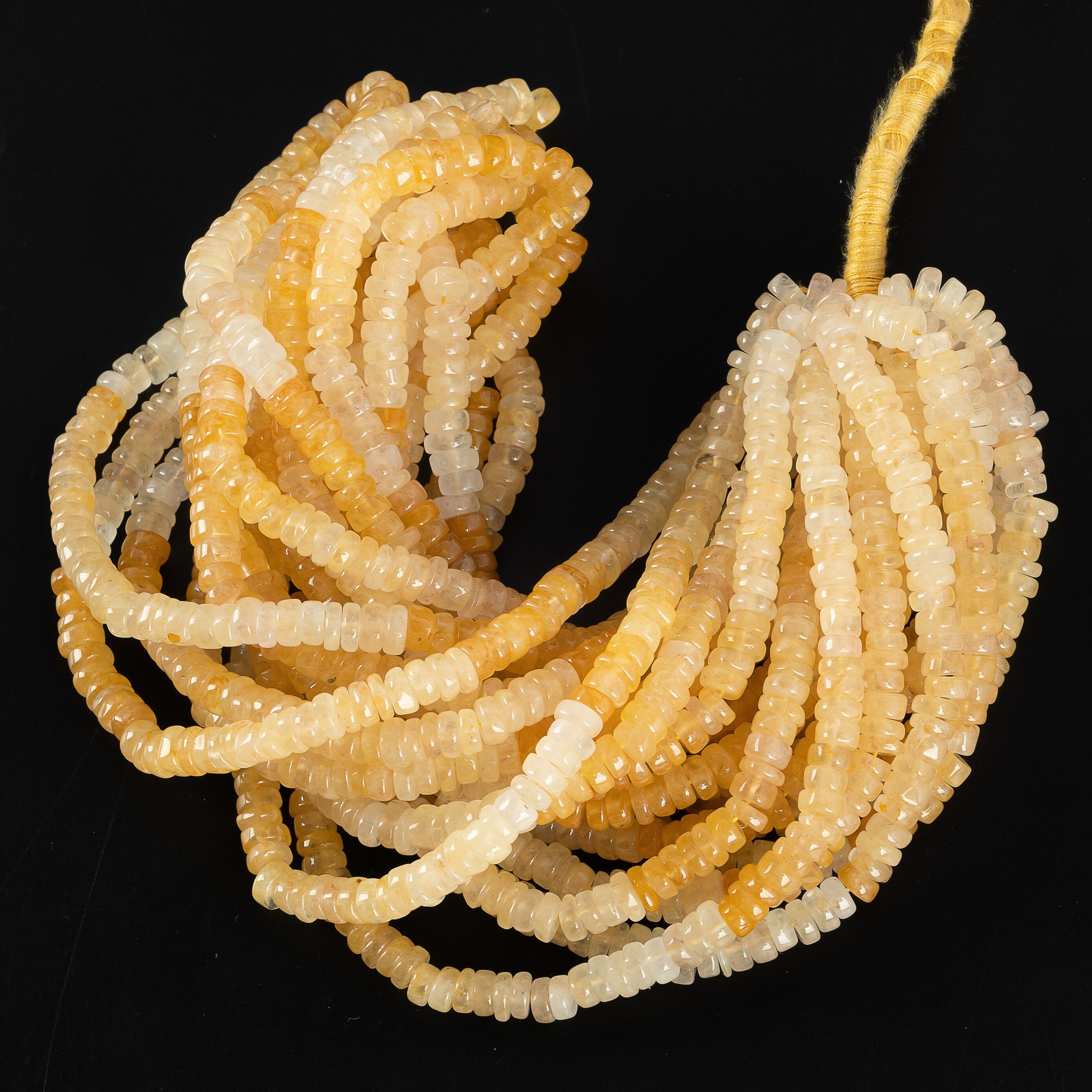 Yellow Aventurine Smooth Tyre Beads, Aventurine Heishi, SKU2211