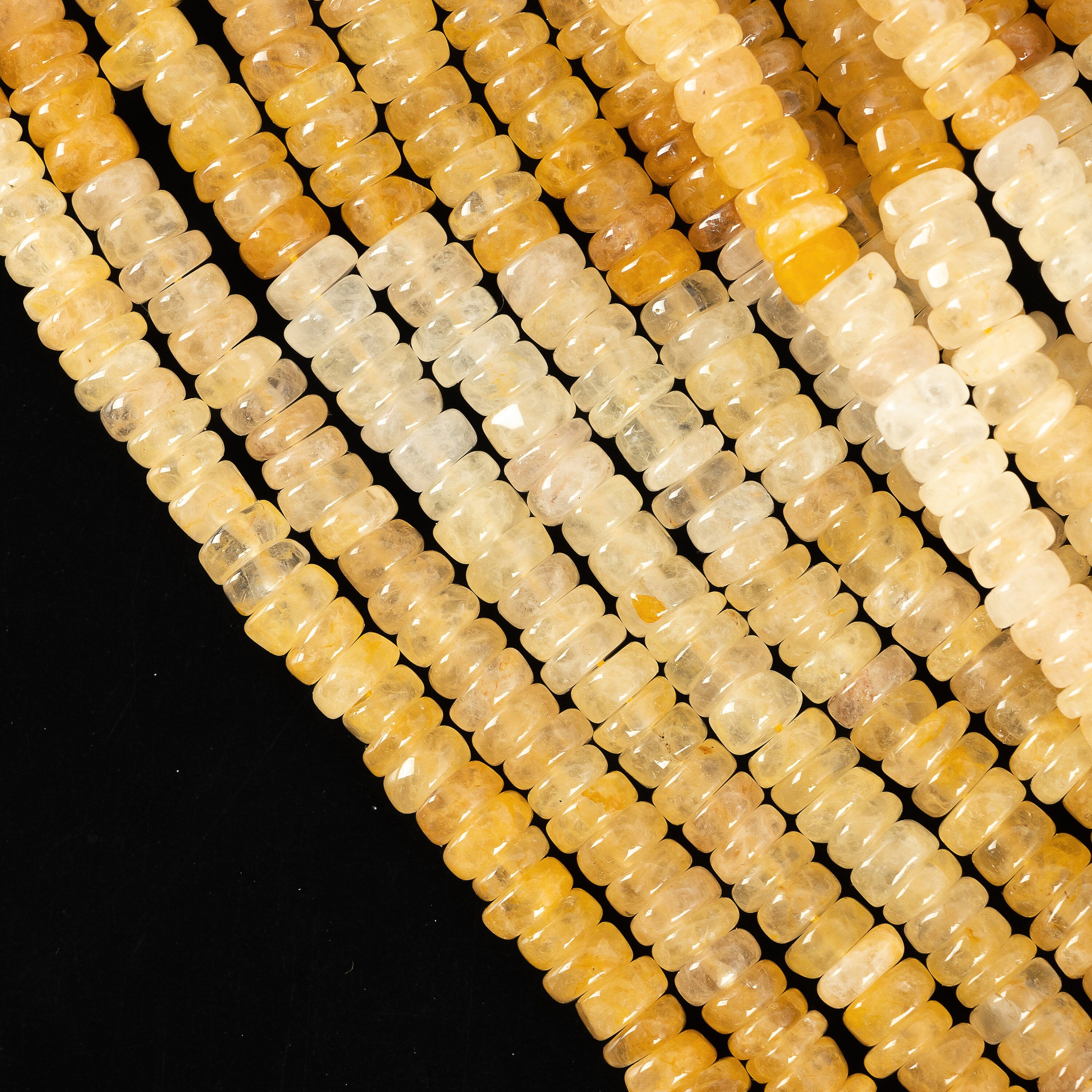 Yellow Aventurine Smooth Tyre Beads, Aventurine Heishi, SKU2211