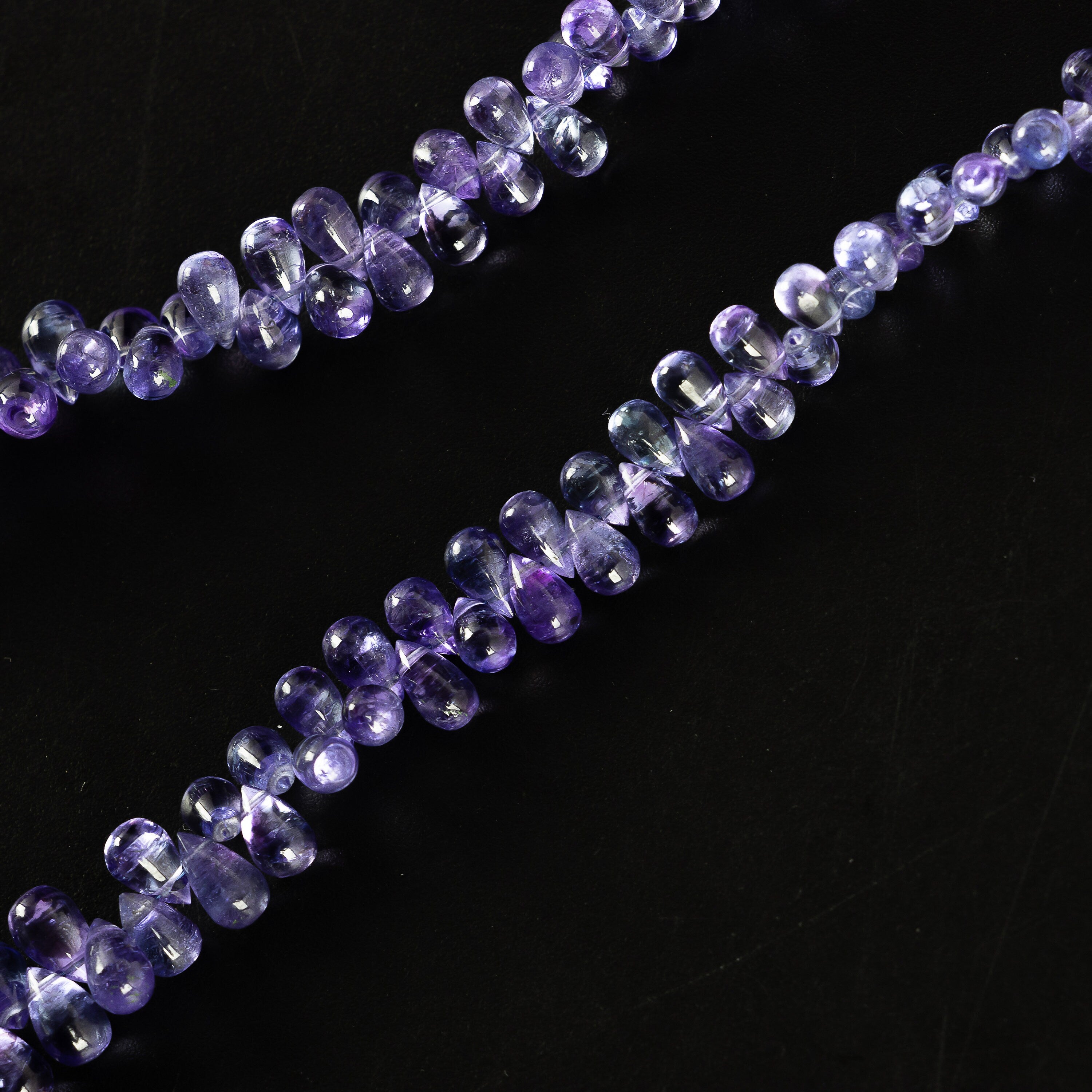 Natural Blue Tanzanite Smooth Drops Beads, 2x3 mm To 6x10 mm, SKU2244