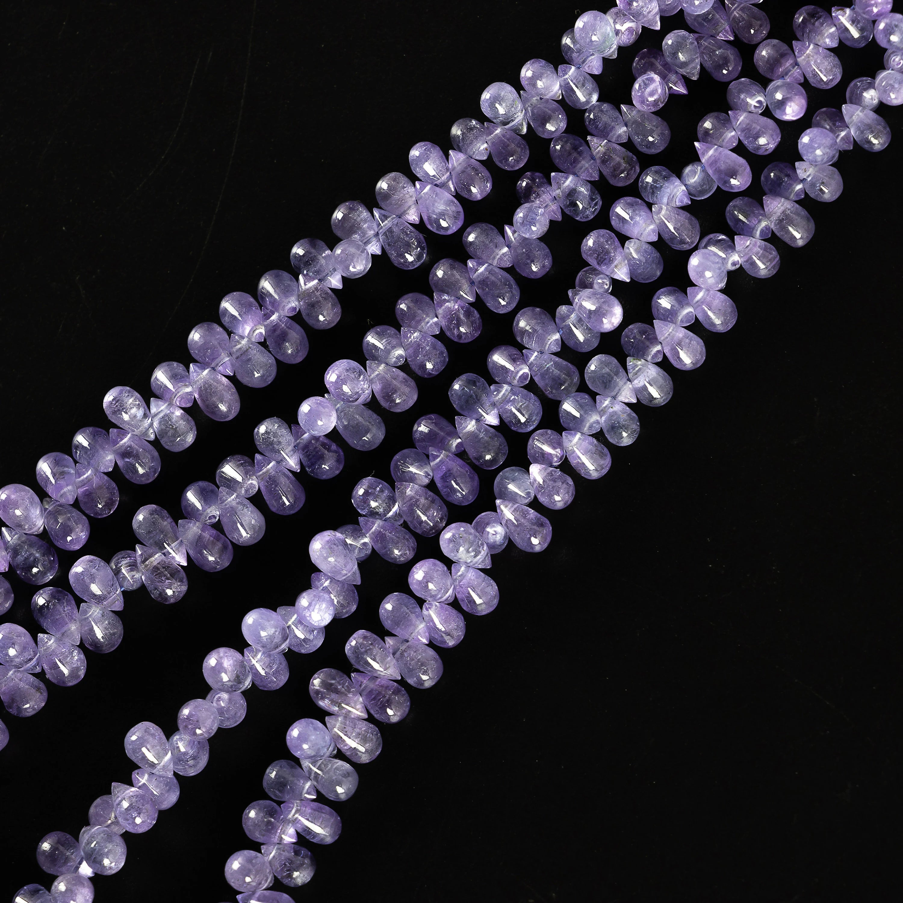 Natural Tanzanite Smooth Teardrop Beads, 2x3 To 3.5x6 mm, SKU2247