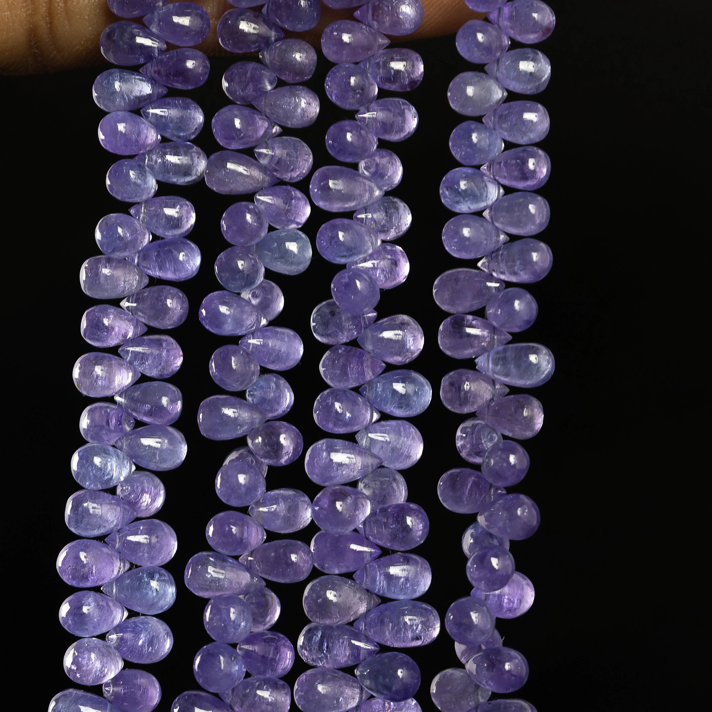 Natural Tanzanite Smooth Drops Beads, 3x5 To 6x9 mm, 16 Inch Strand, SKU2248
