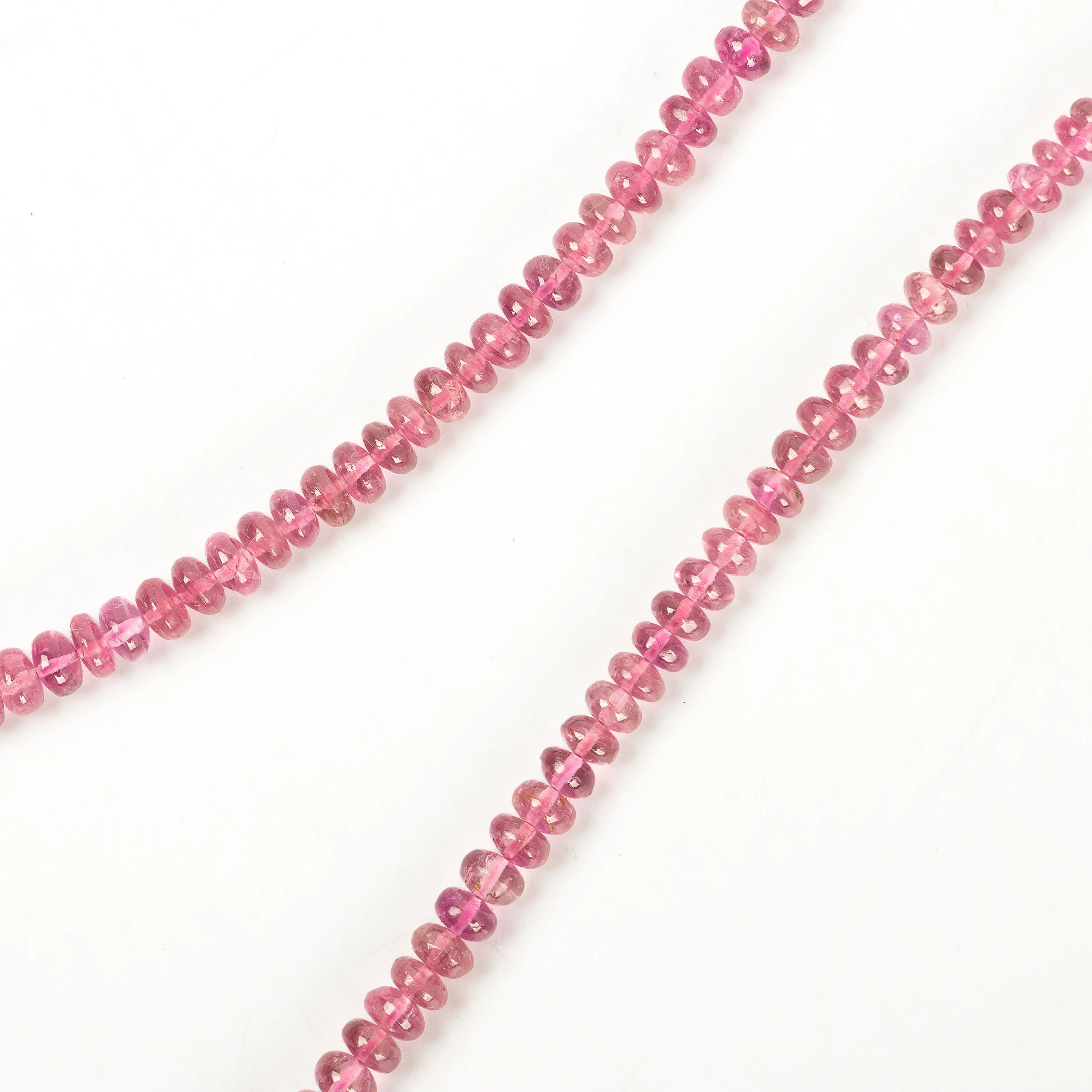 Natural Rubellite Pink Tourmaline Smooth Rondelle Beads, SKU2254