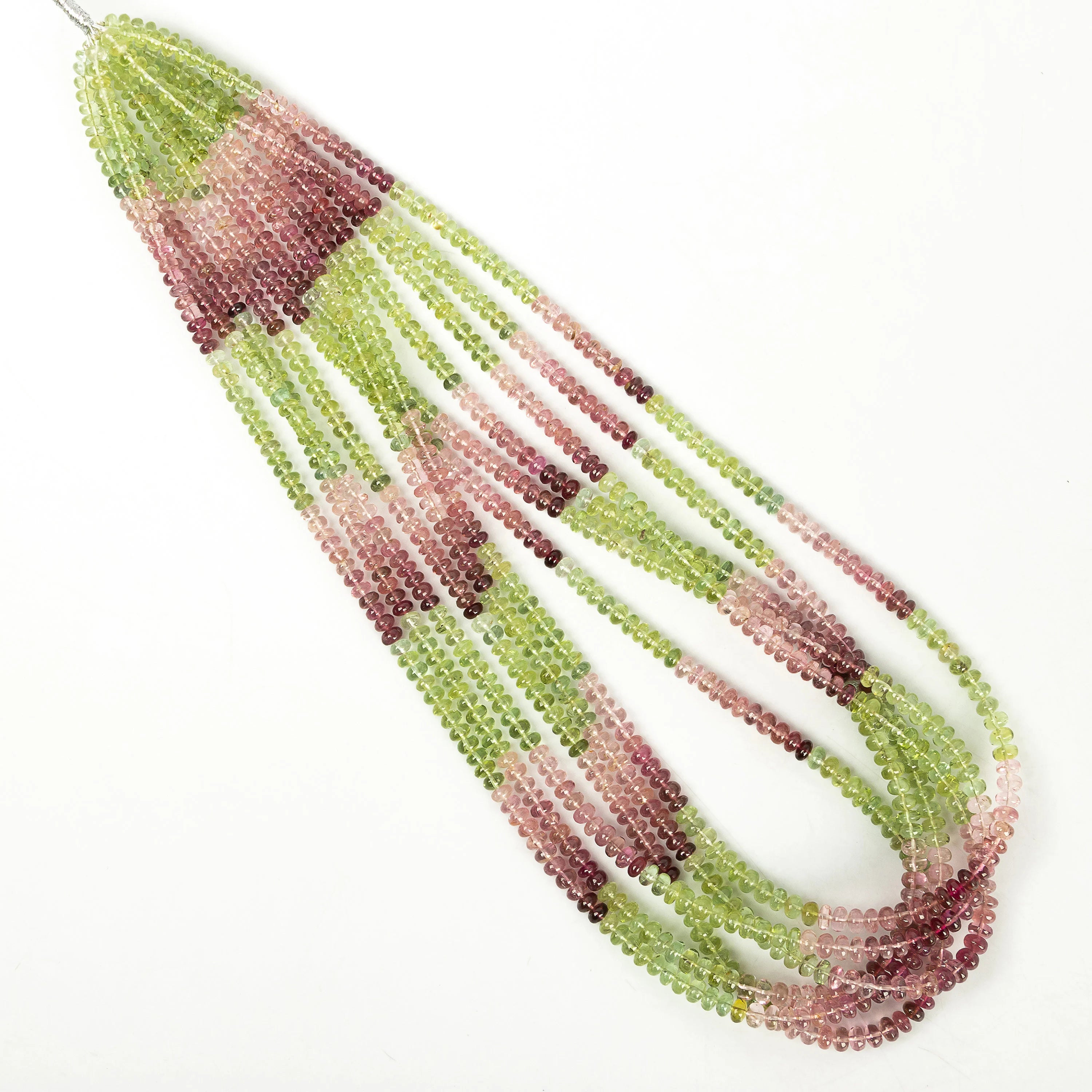 Multi Tourmaline Smooth Rondelle Beads, 3.5 To 4.5 mm, SKU2259