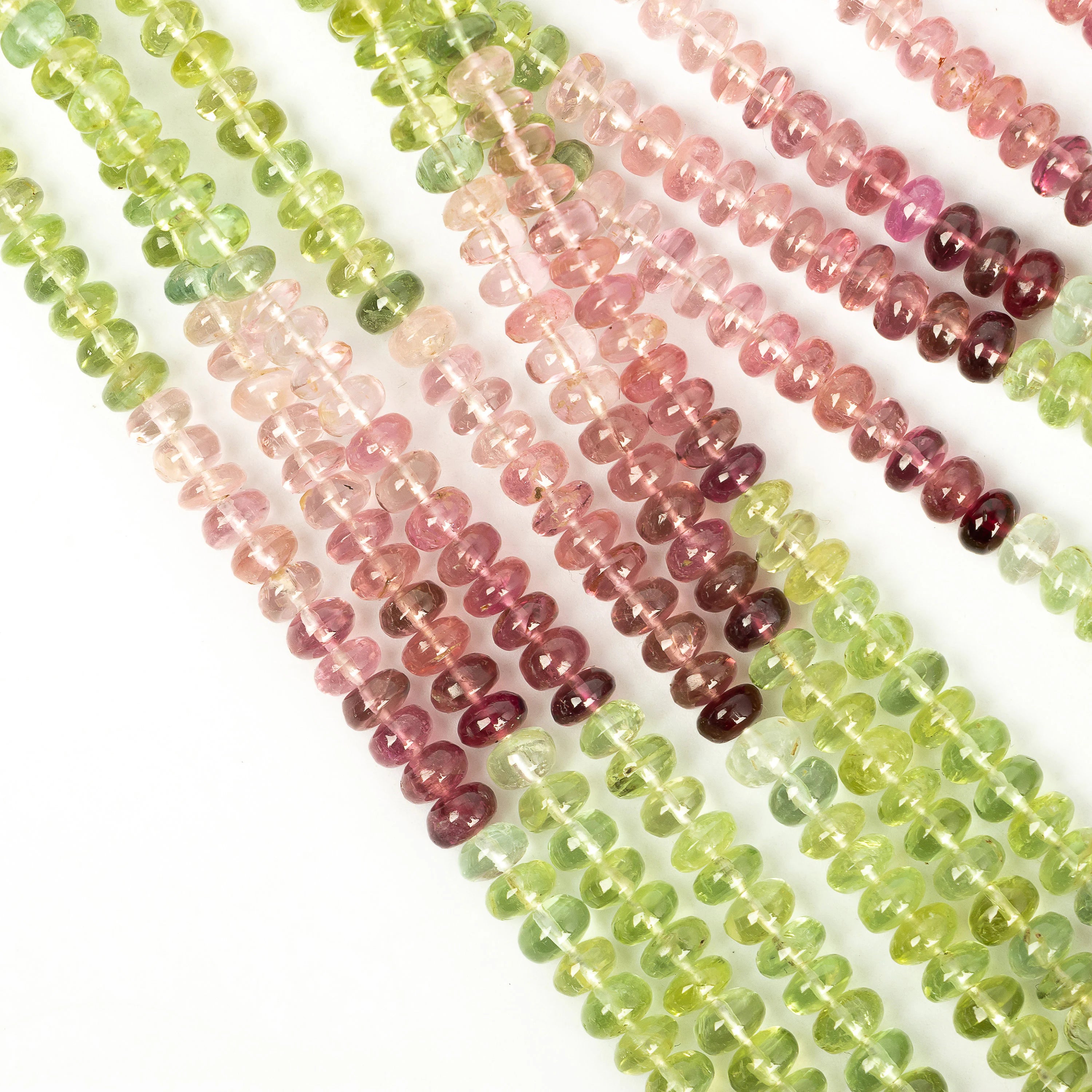 Multi Tourmaline Smooth Rondelle Beads, 3.5 To 4.5 mm, SKU2259