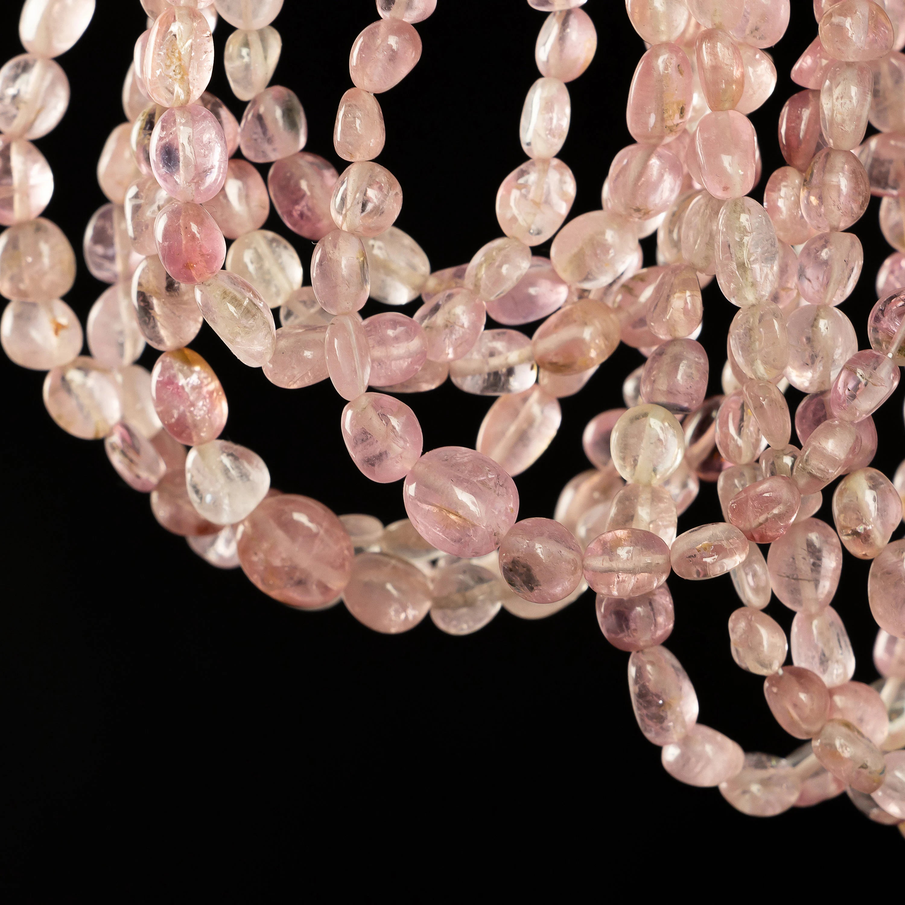 Natural Pink Tourmaline Smooth Multi Shape Gemstone Beads, SKU2260