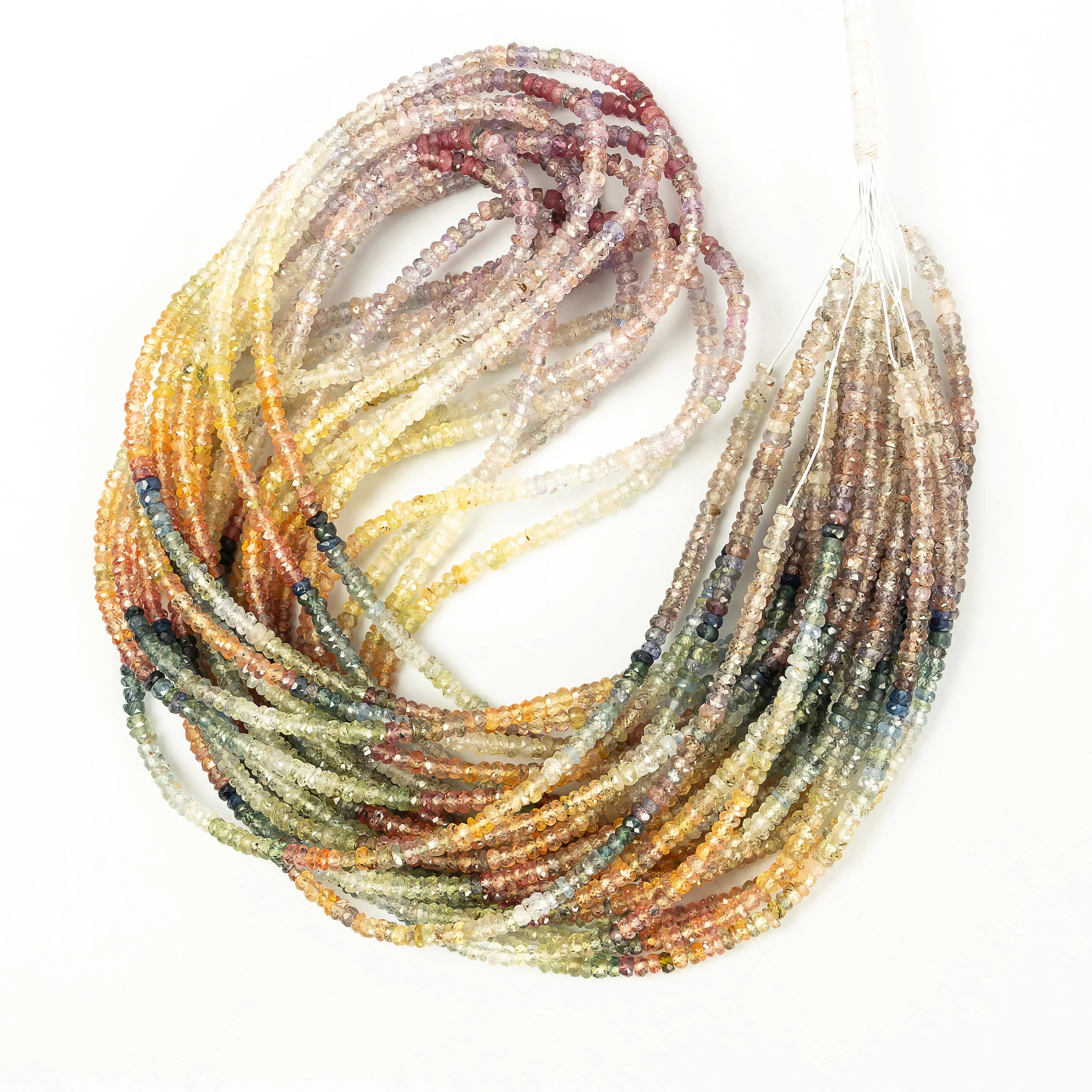 Multi Sapphire Rondelle Beads, AA Quality Faceted Beads, SKU2262