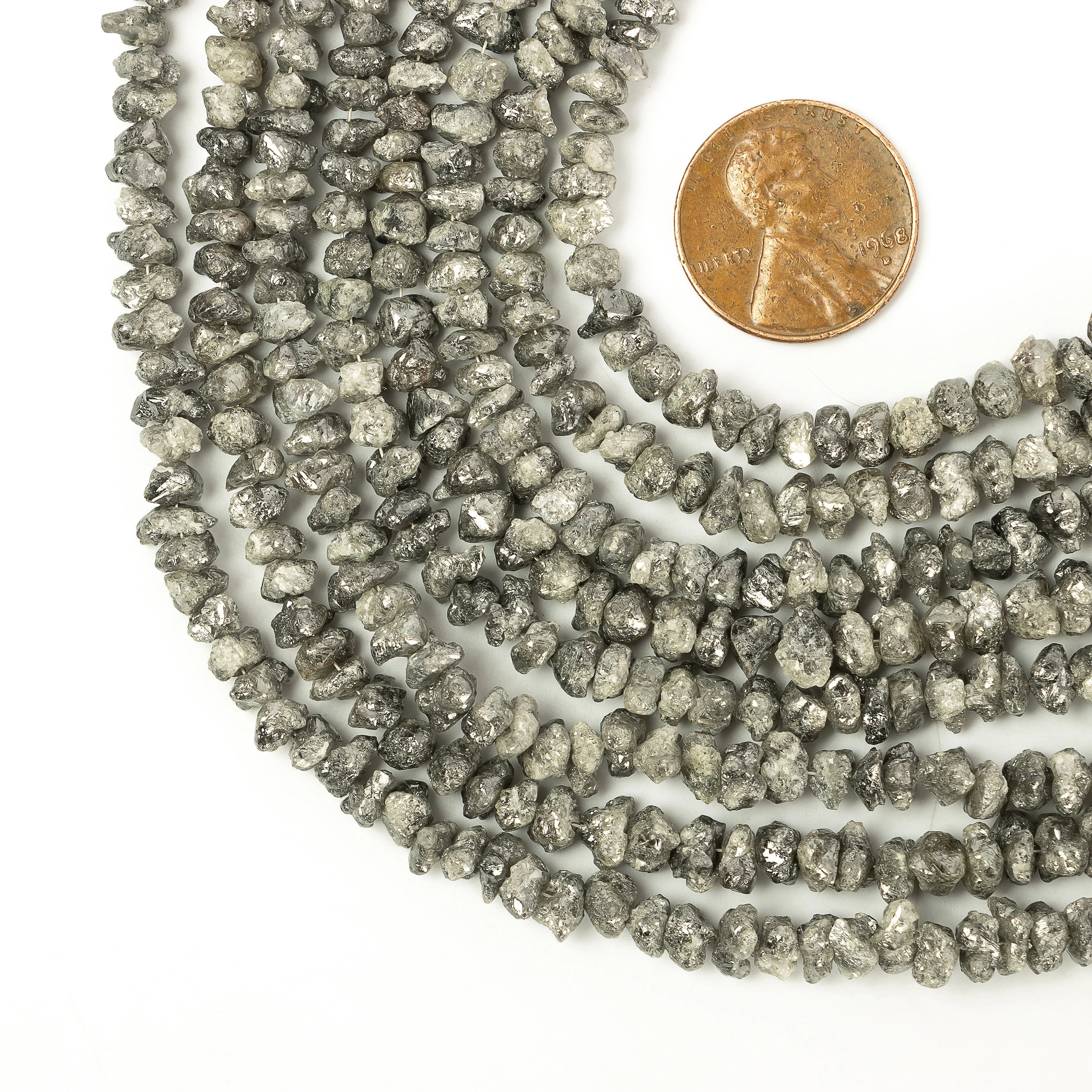 Grey Diamond Uncut Beads, Rough Diamond Uncut Beads, SKU2267