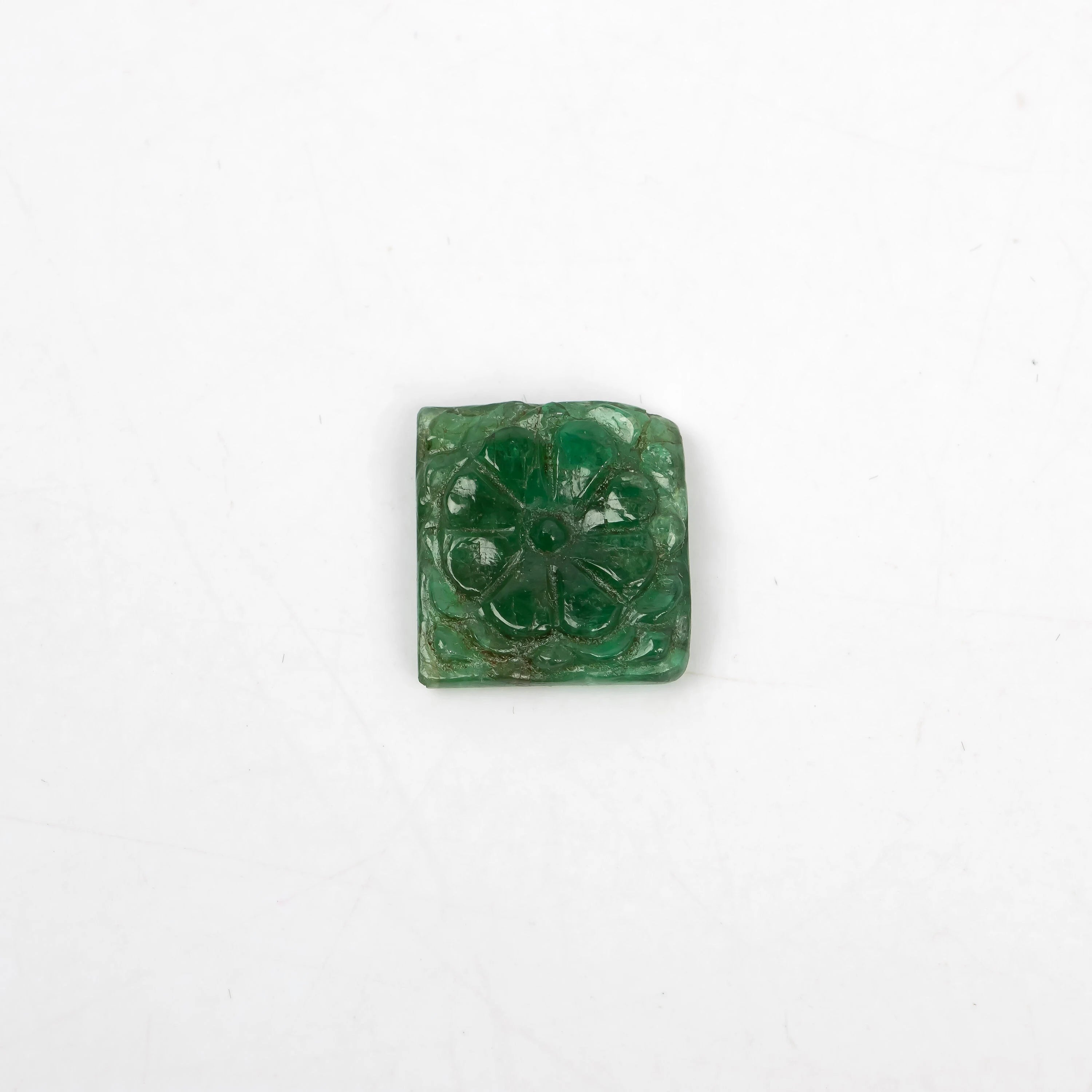 Natural Emerald Fancy Shape Gemstone, Emerald Fancy Carving Loose Gemstone, Emerald Jewelry Making Handmade Carving Gemstone