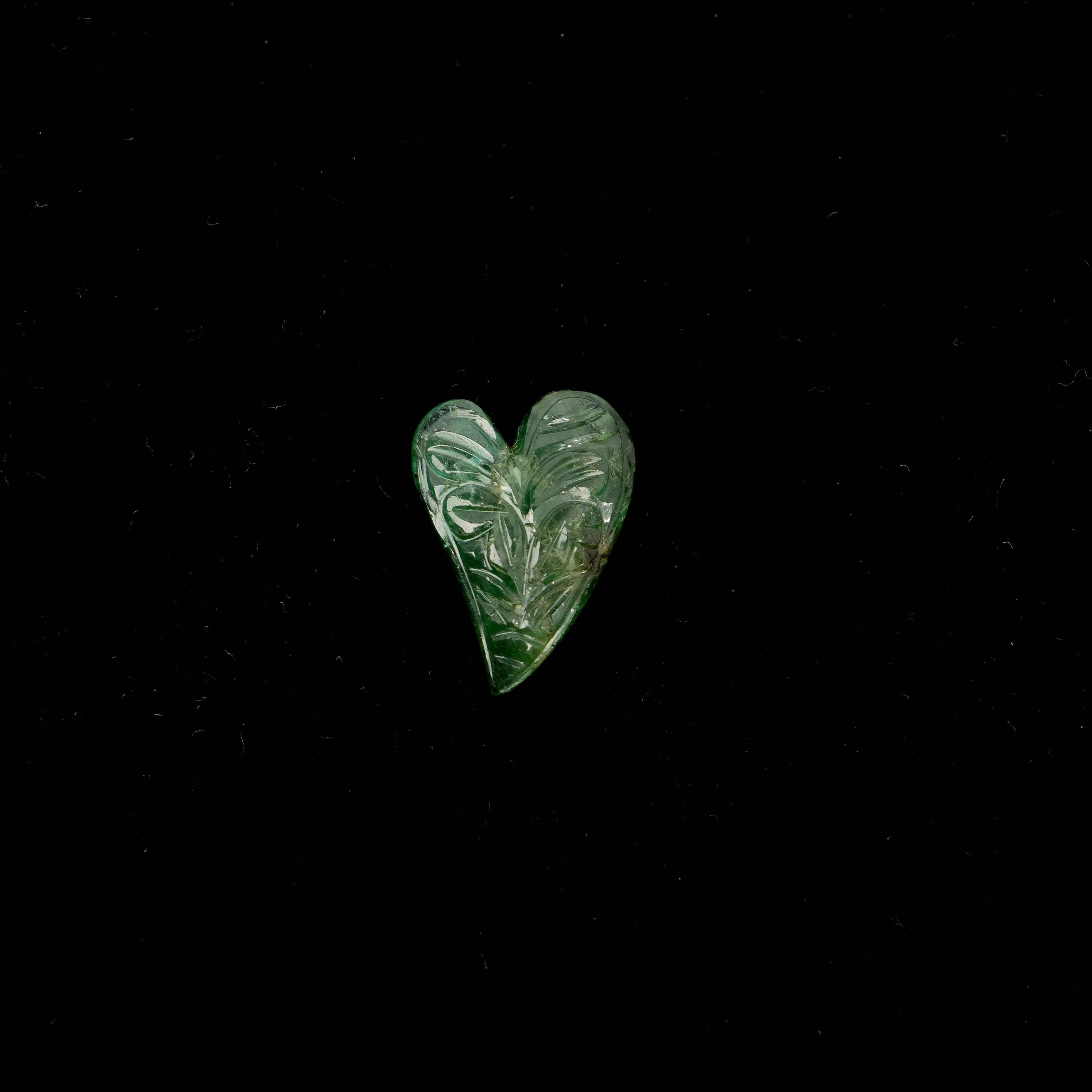 Natural Emerald Fancy Heart Shape Carving Loose Gemstone, Unique Handmade Gemstone, SKU2278