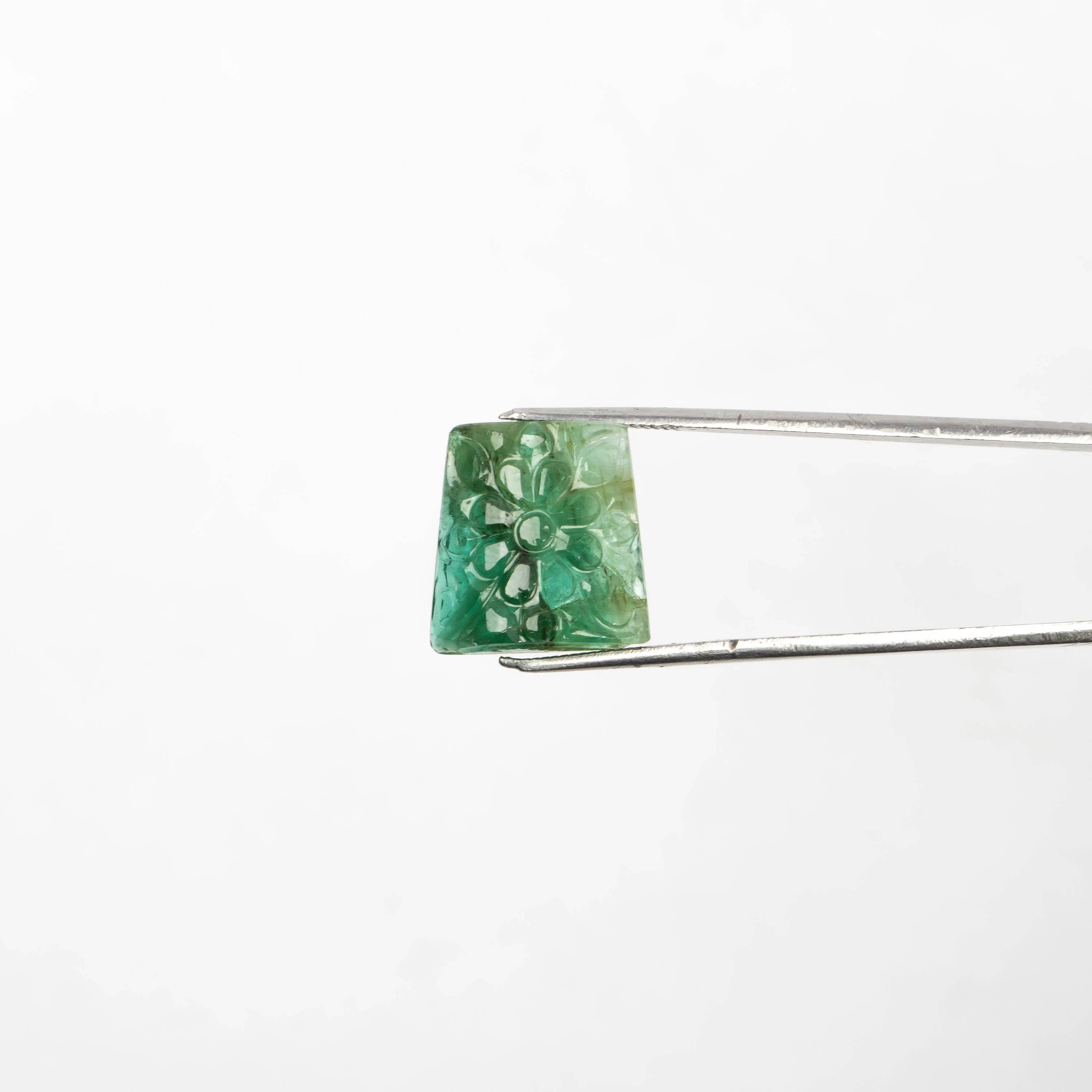 Natural Emerald Fancy Shape Gemstone, Emerald Fancy Carving Loose Stone, SKU2277