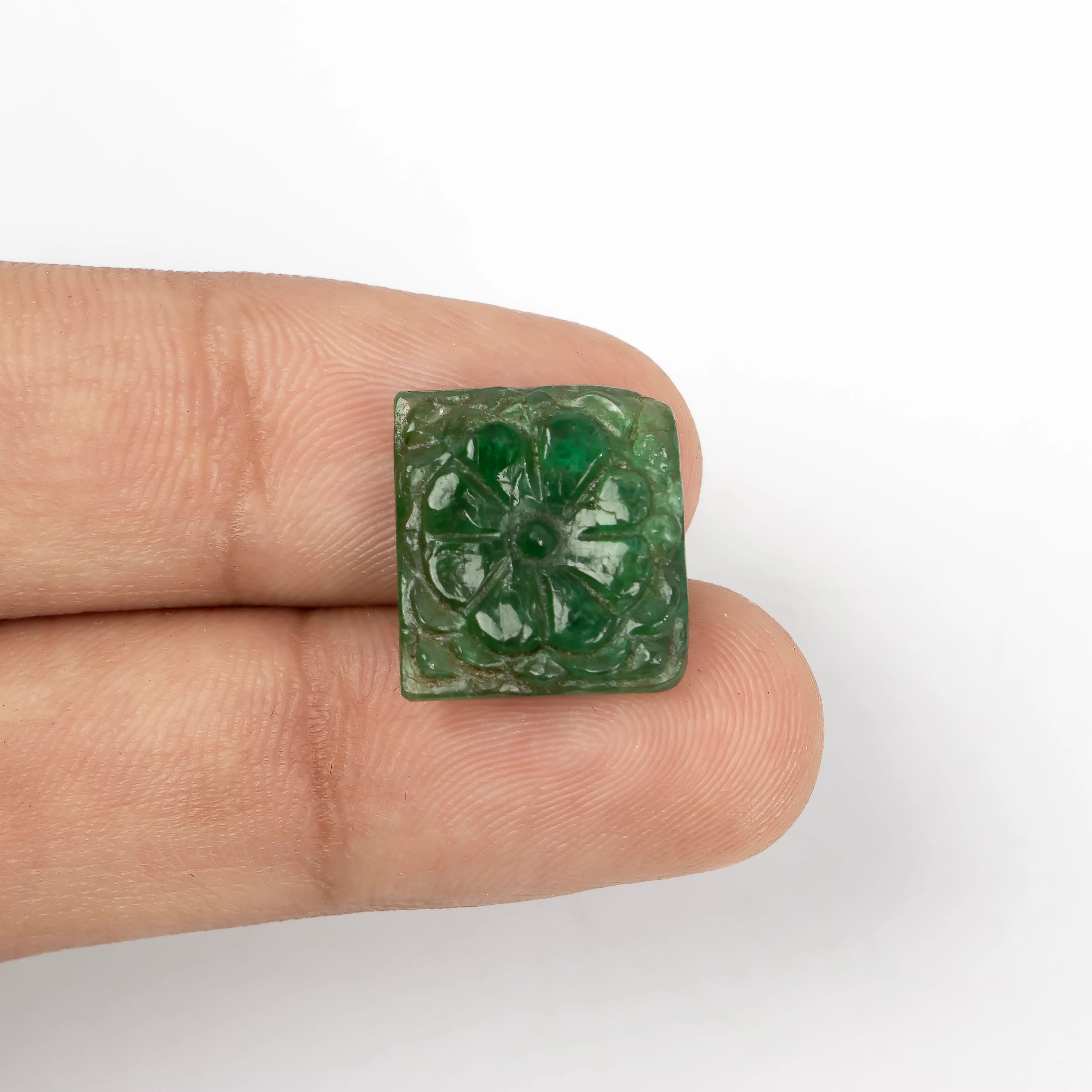 Natural Emerald Fancy Shape Gemstone, Emerald Fancy Carving Loose Gemstone, Emerald Jewelry Making Handmade Carving Gemstone