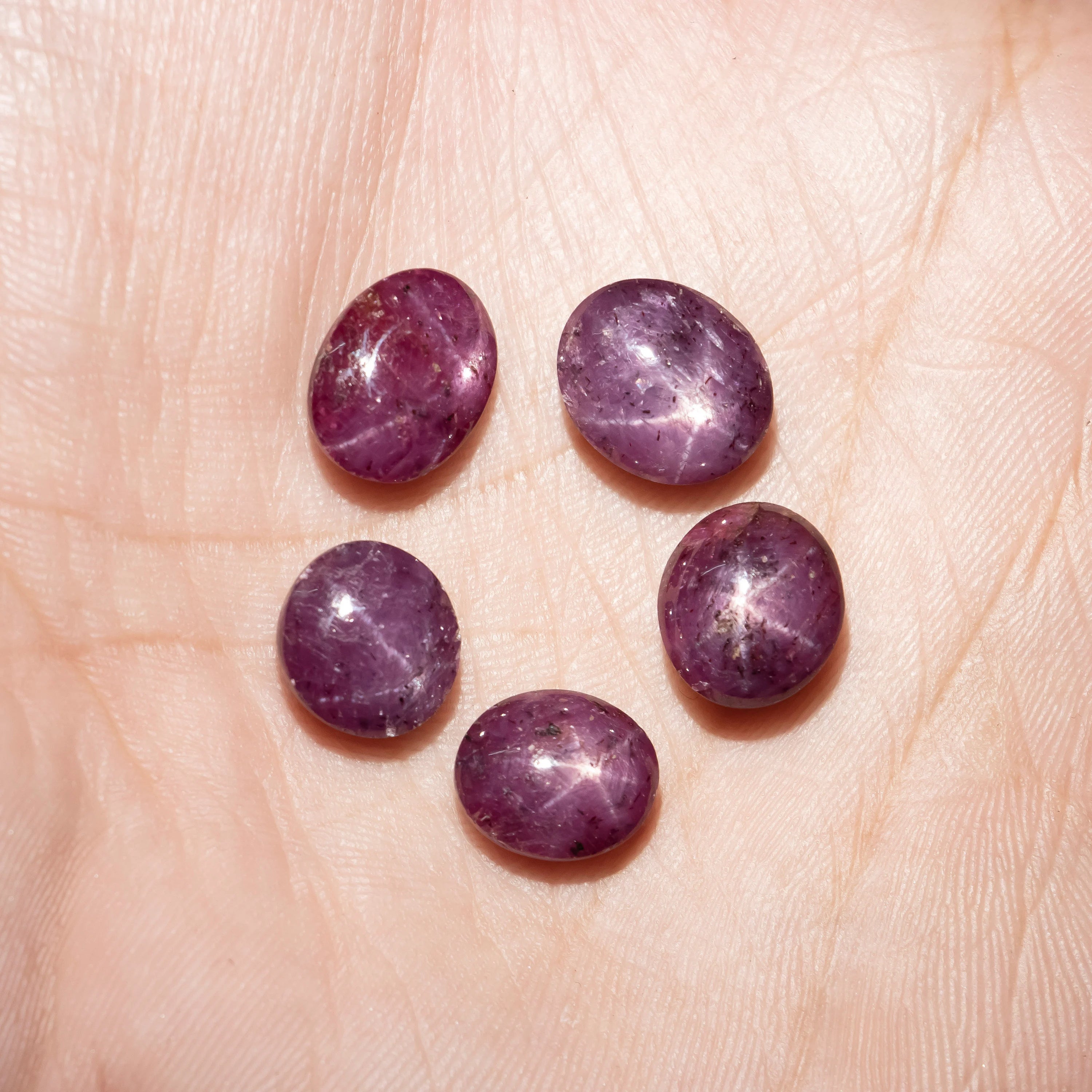 Ruby Star Calibrated Oval Cabs Loose Gemstone, Star Ruby Oval Cabochon, SKU2325