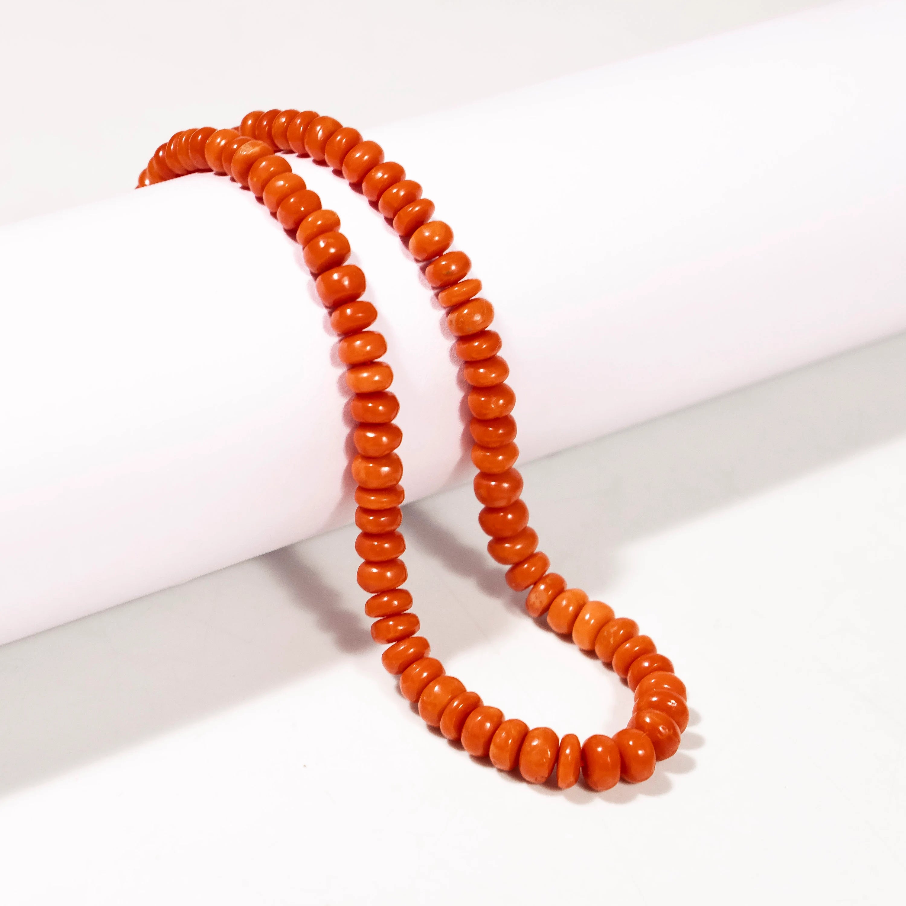 Natural Coral Smooth Rondelle Gemstone Beads, Unique Gemstone Beads, SKU2318