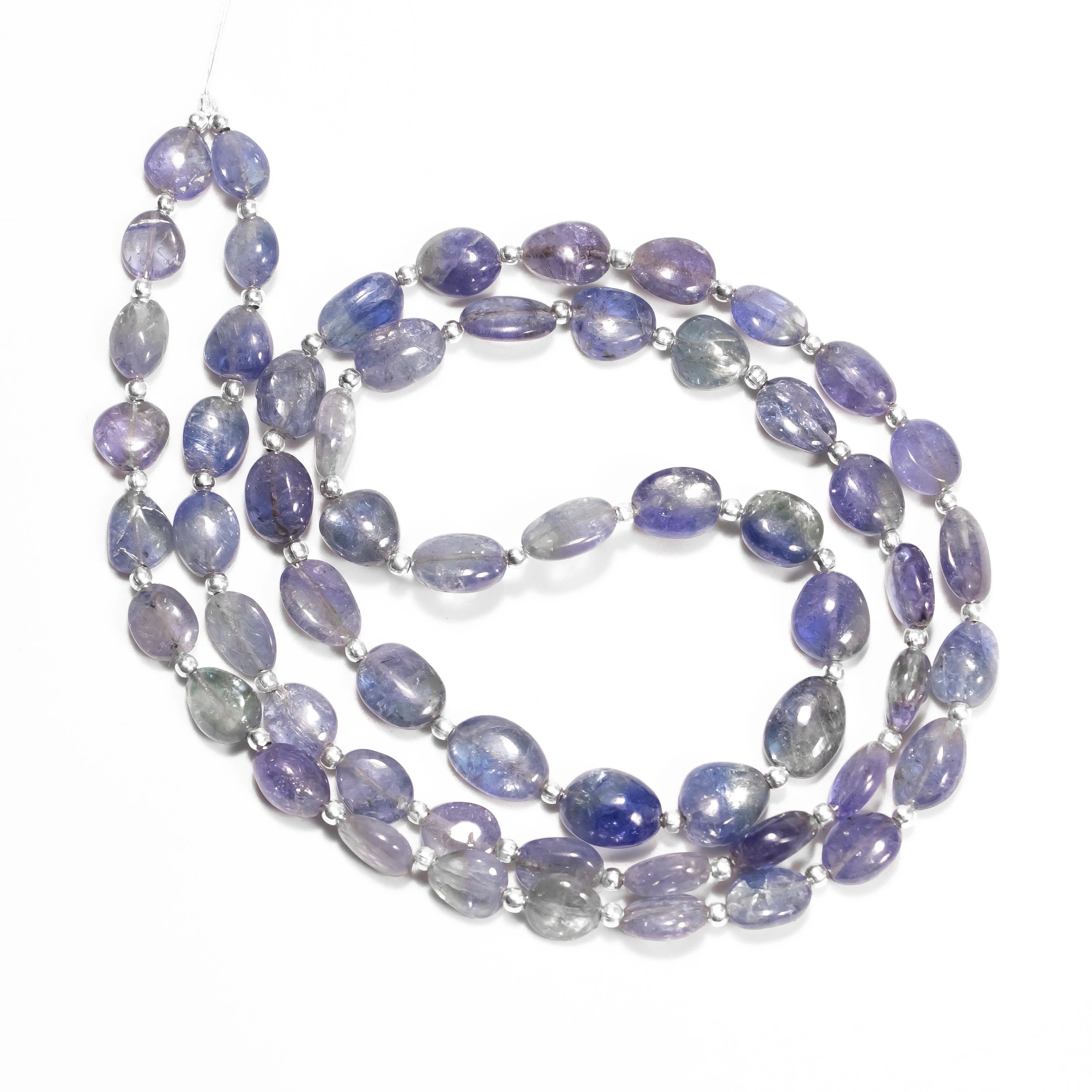 Natural Bi Color Tanzanite Smooth Oval Gemstone Beads, Handmade Beaded Jewelry Maker, SKU2314
